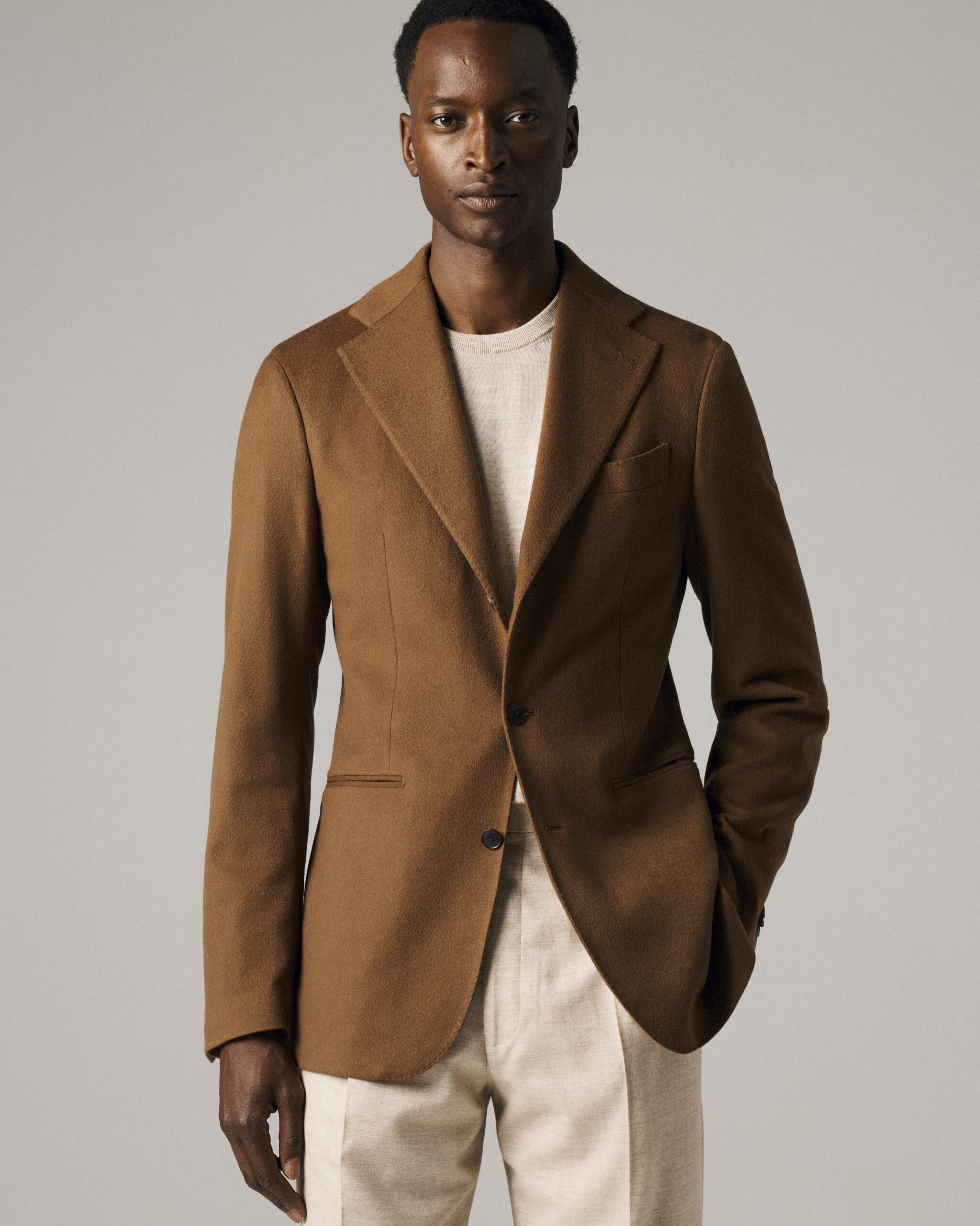 Custom Made 'MP' Jacket camel brown pure cashmere image 3