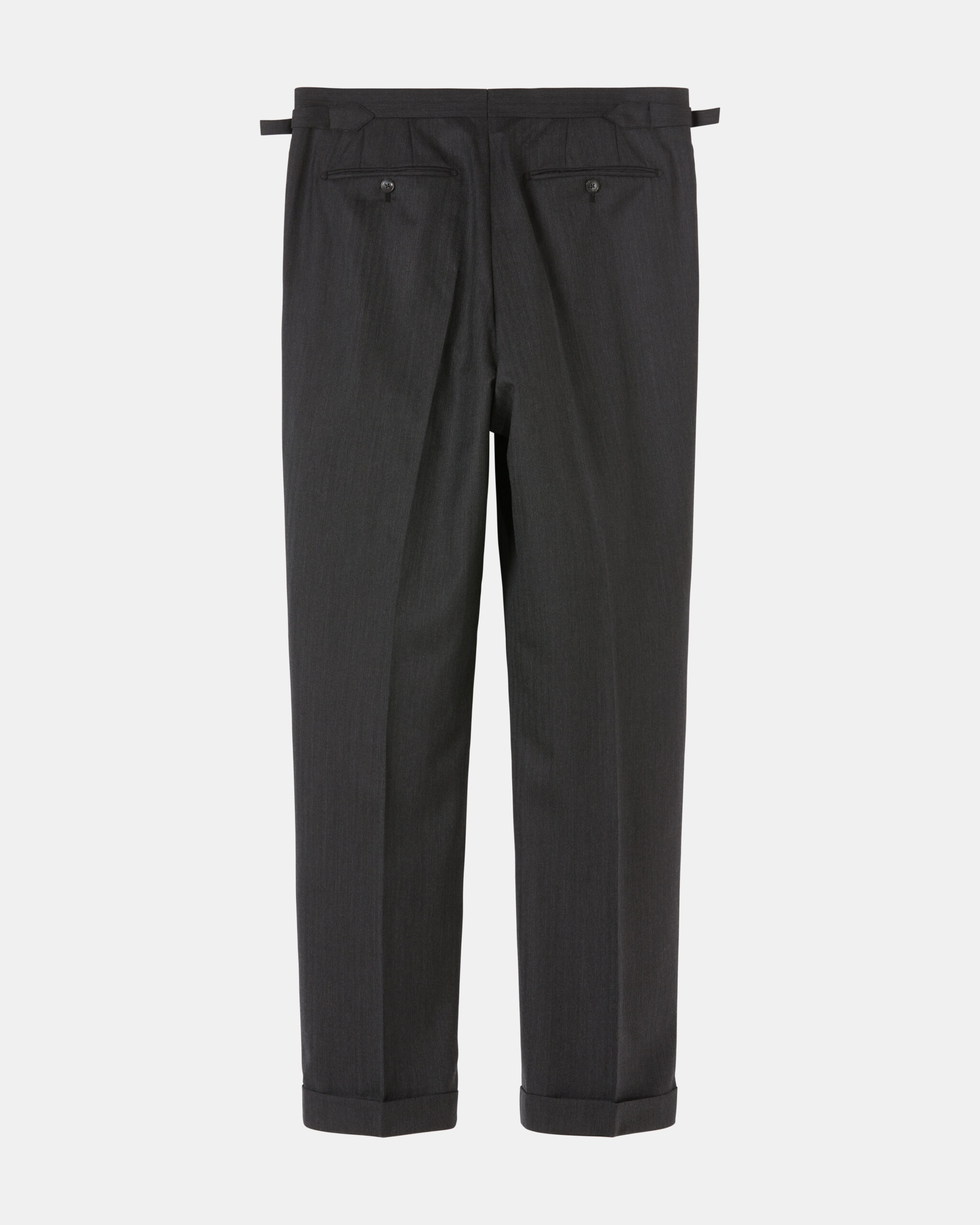 Custom Made 'Armour Drape' Suit dark grey herringbone wool image 7