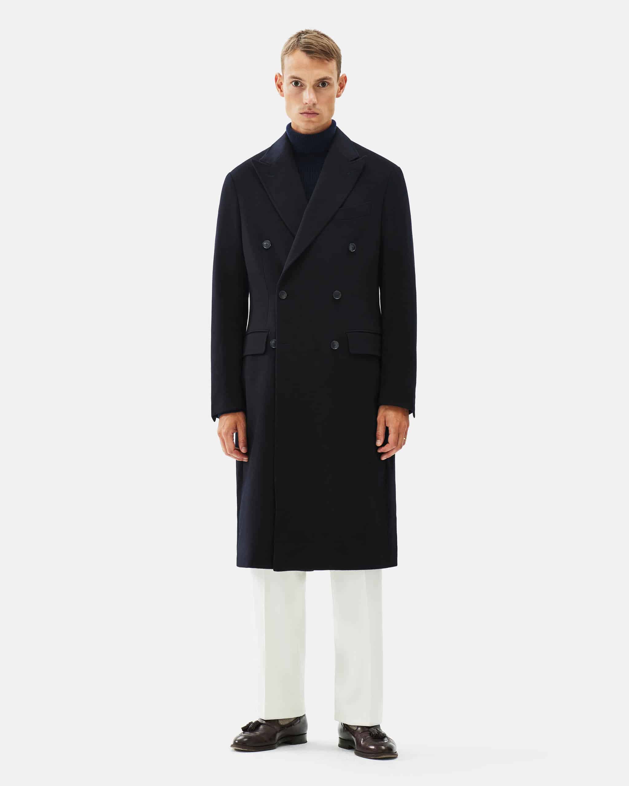 Overcoat pure Mongolian cashmere midnight blue image 1