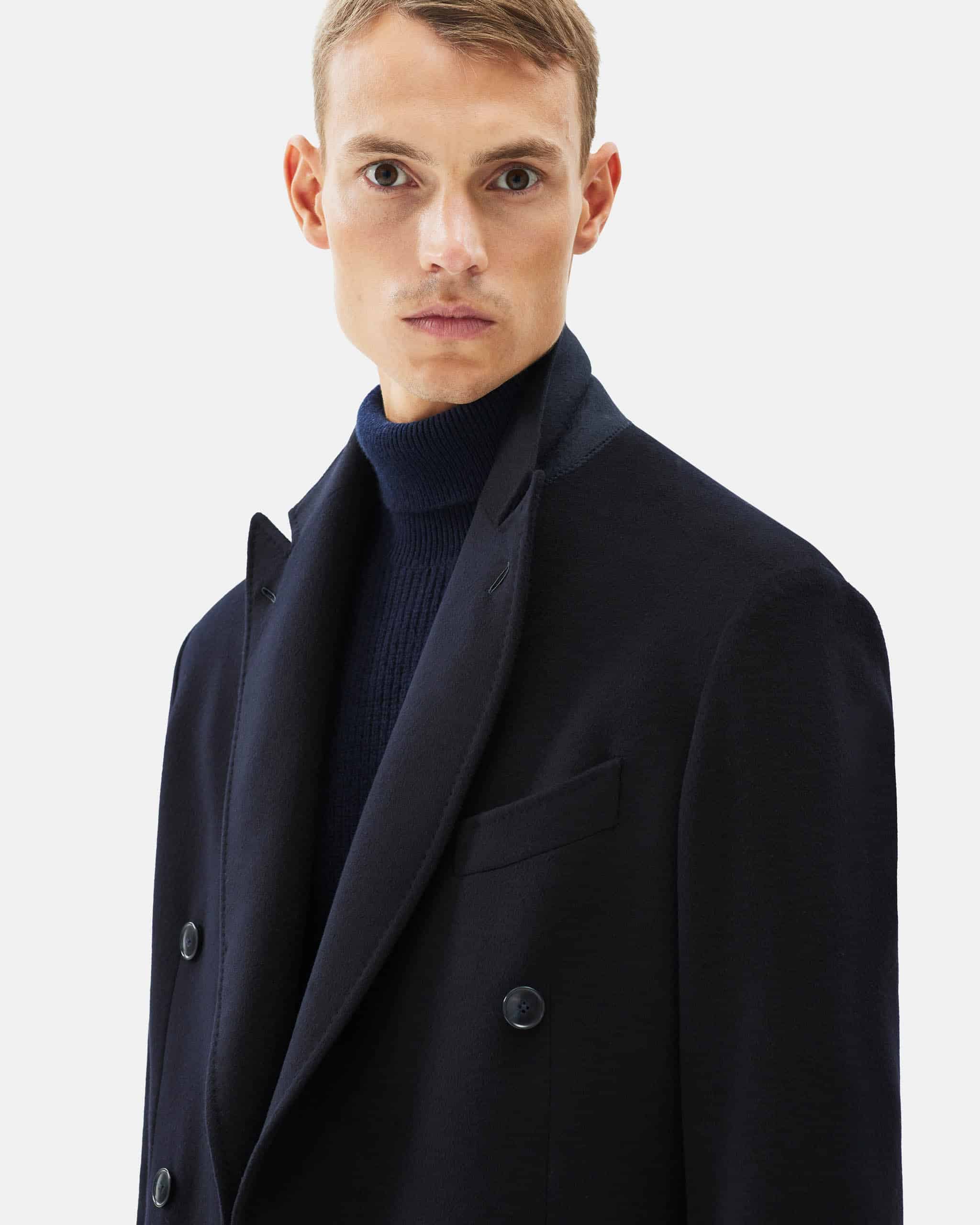 Overcoat pure Mongolian cashmere midnight blue image 3