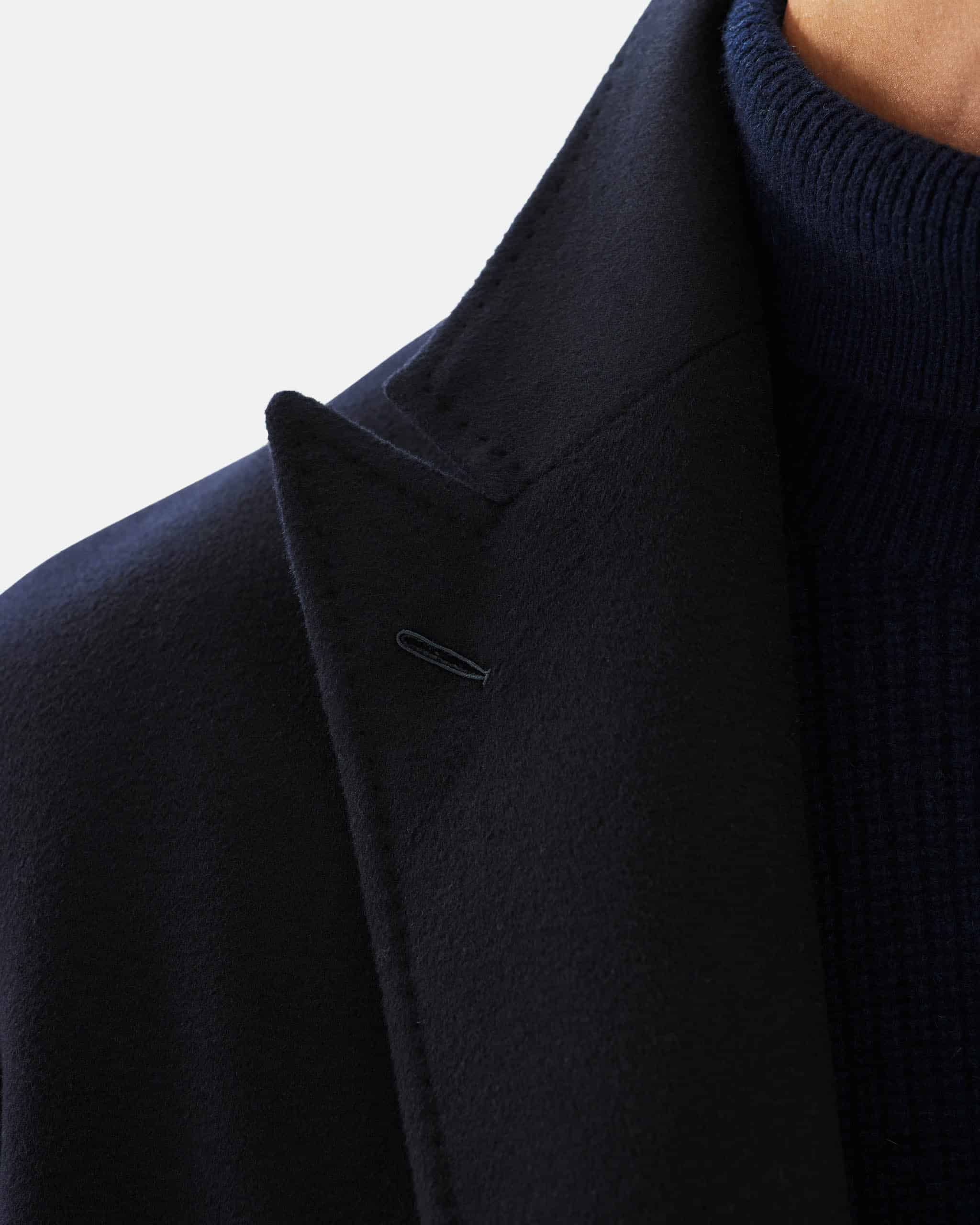 Overcoat pure Mongolian cashmere midnight blue image 4