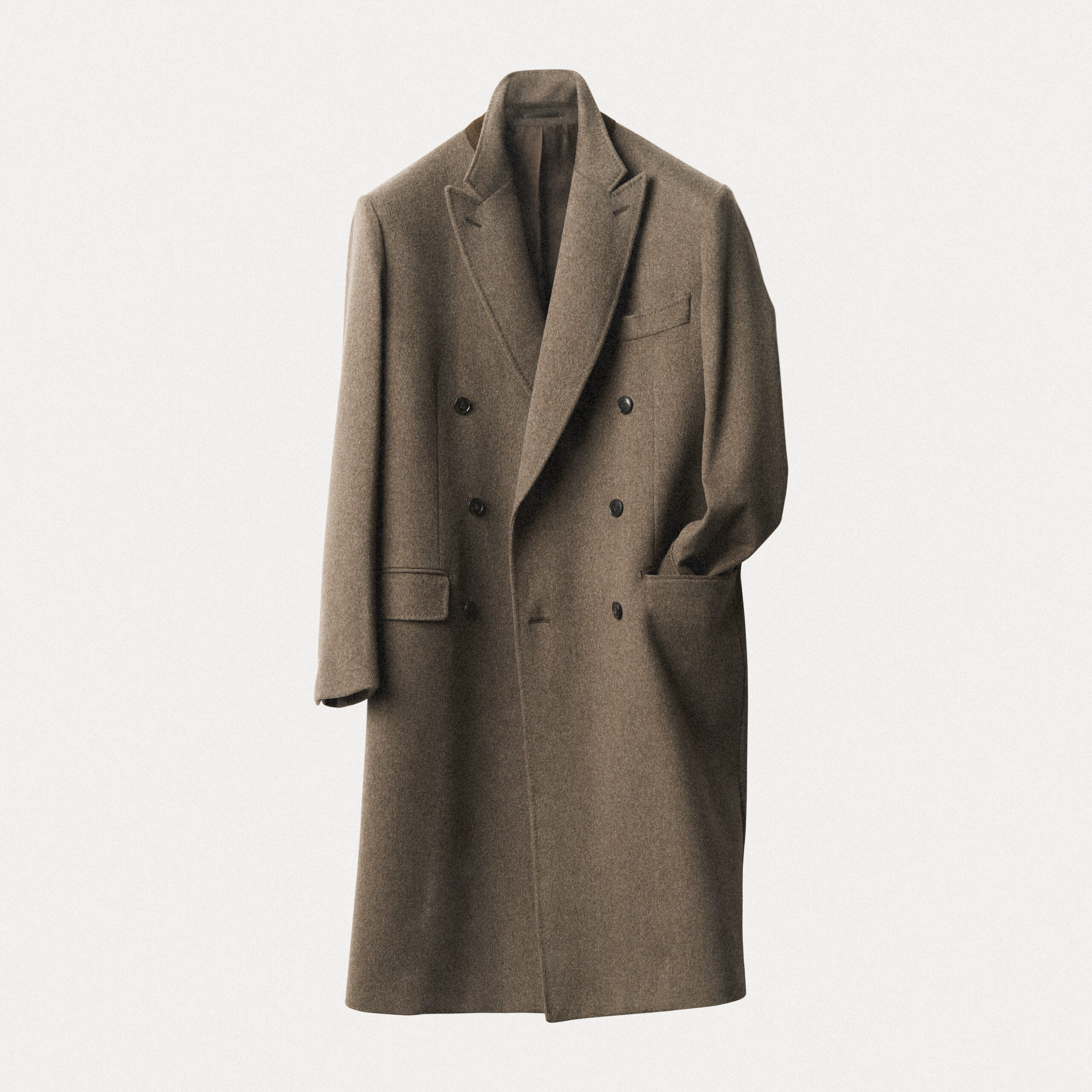 Custom Made Signature 'Capolavoro' Overcoat taupe brown heavy wool