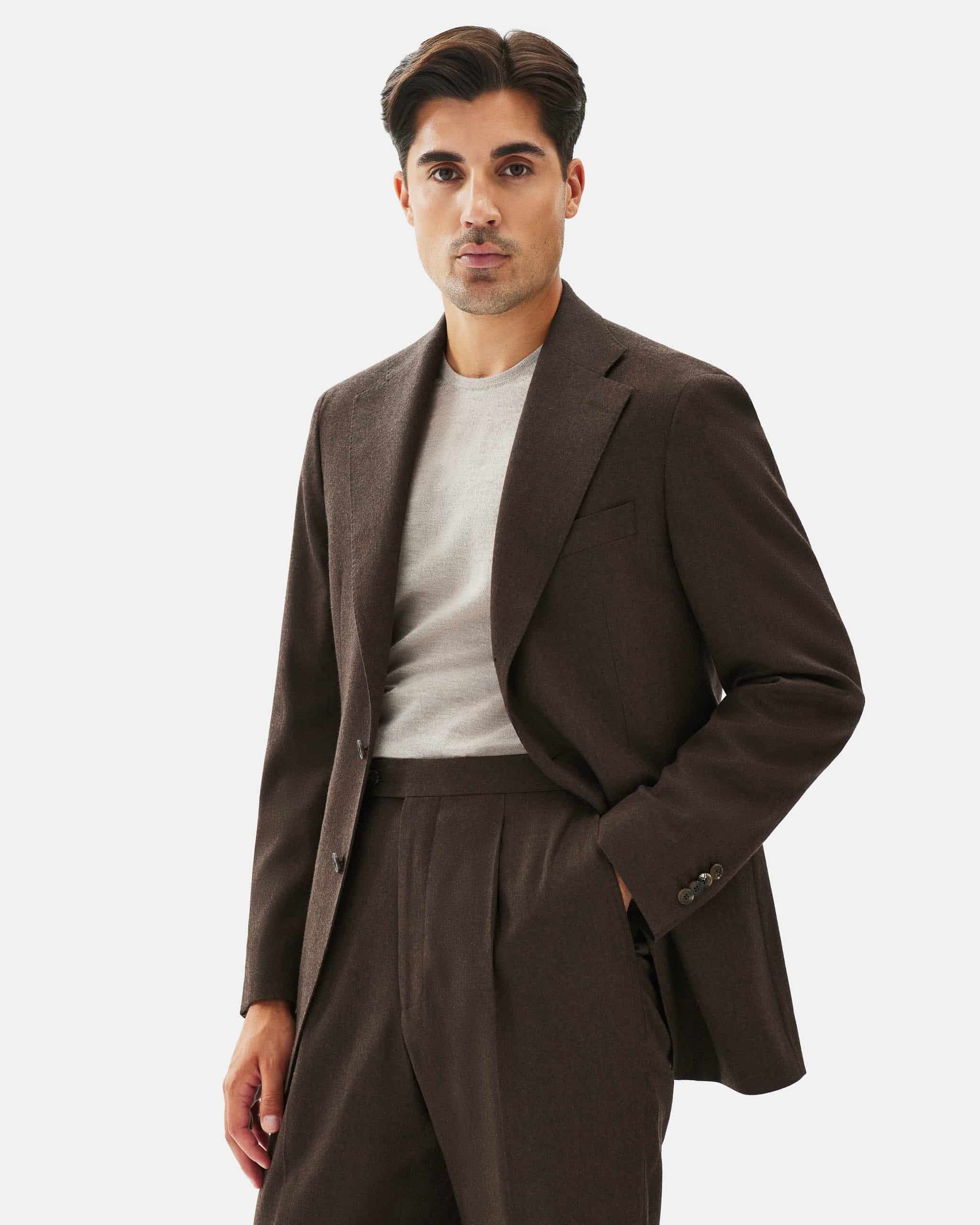Suit flannel dark brown image 2