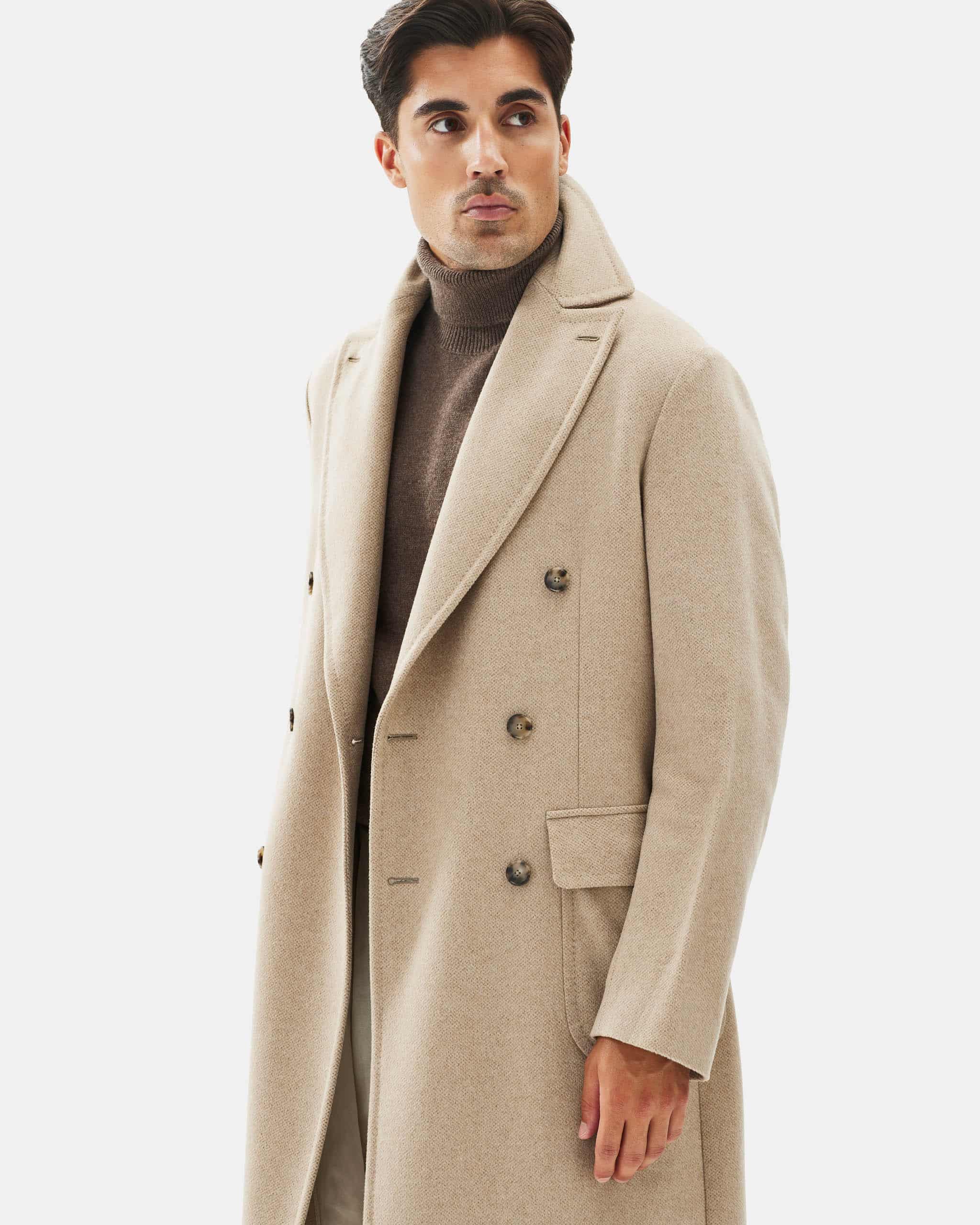 Overcoat wool & cashmere sand image 3