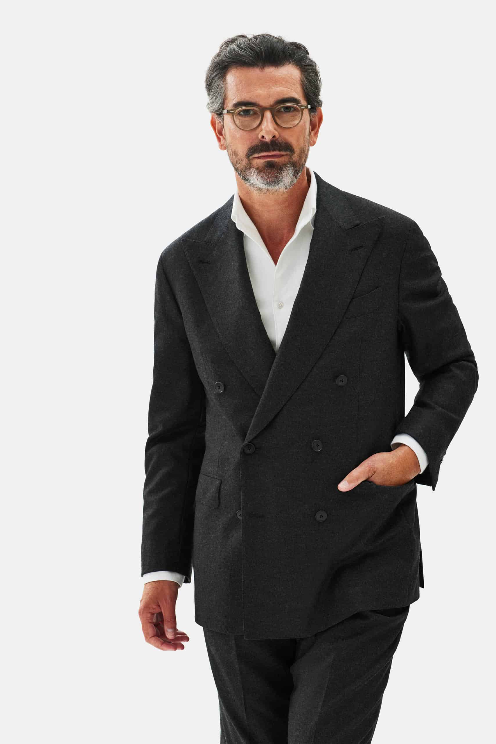 Suit flannel wool & cashmere charcoal image 2