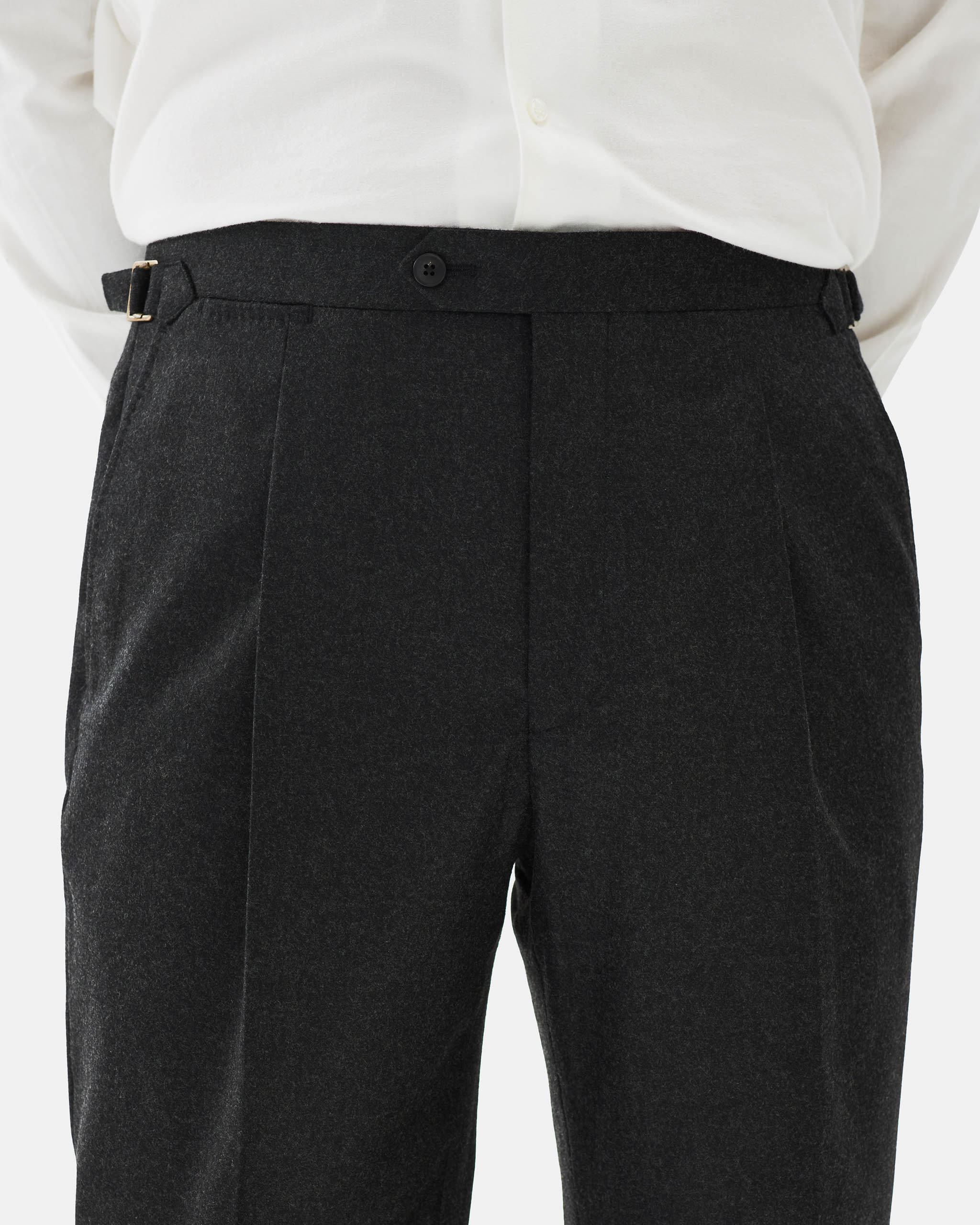 Trousers flannel wool & cashmere charcoal image 3