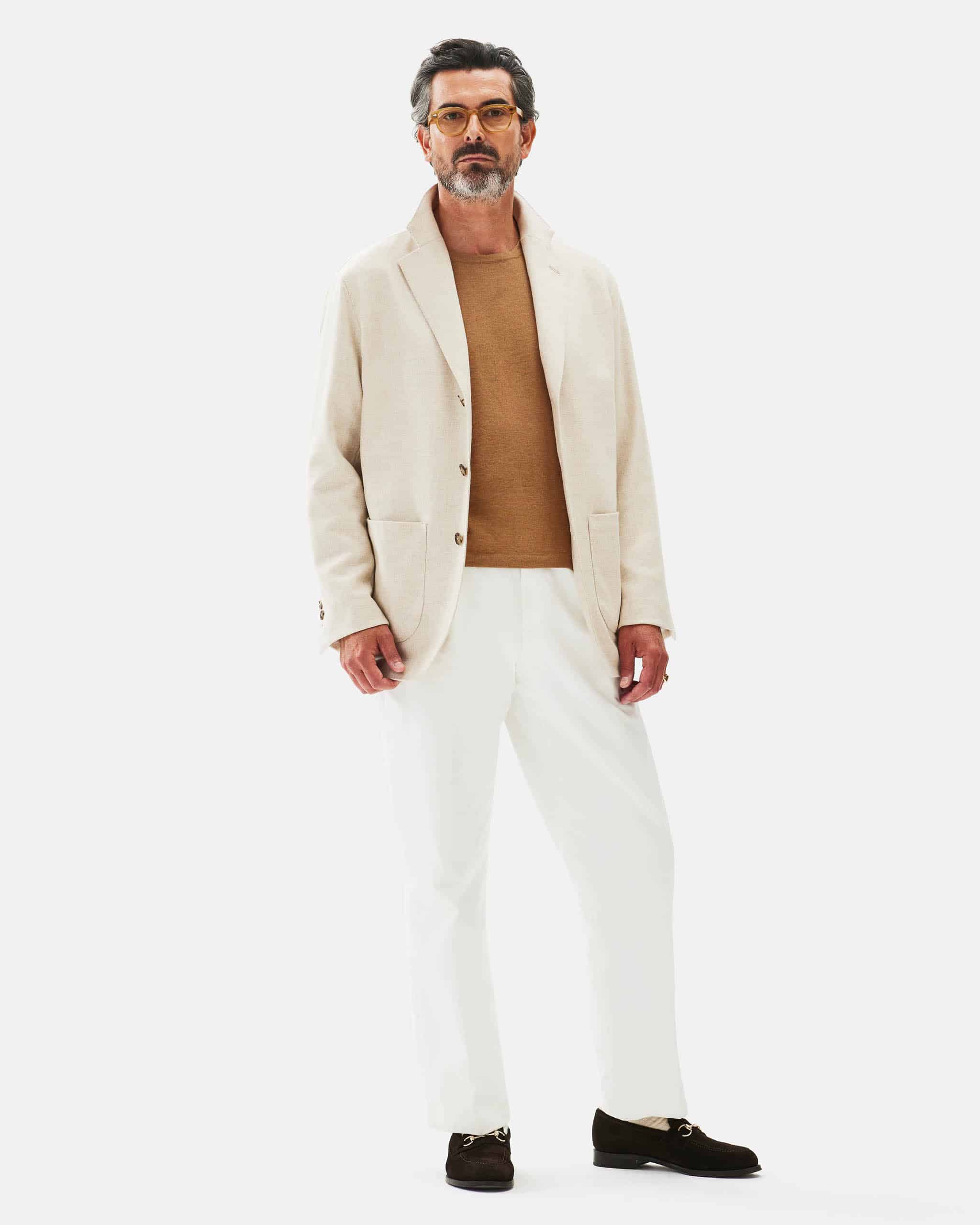 Soft jacket 100% cashmere off white image 1