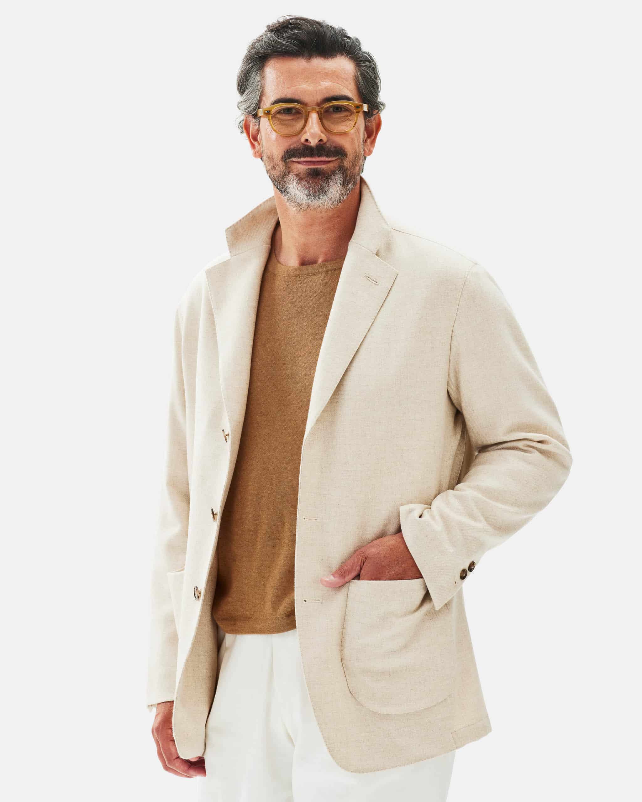 Soft jacket 100% cashmere off white image 2