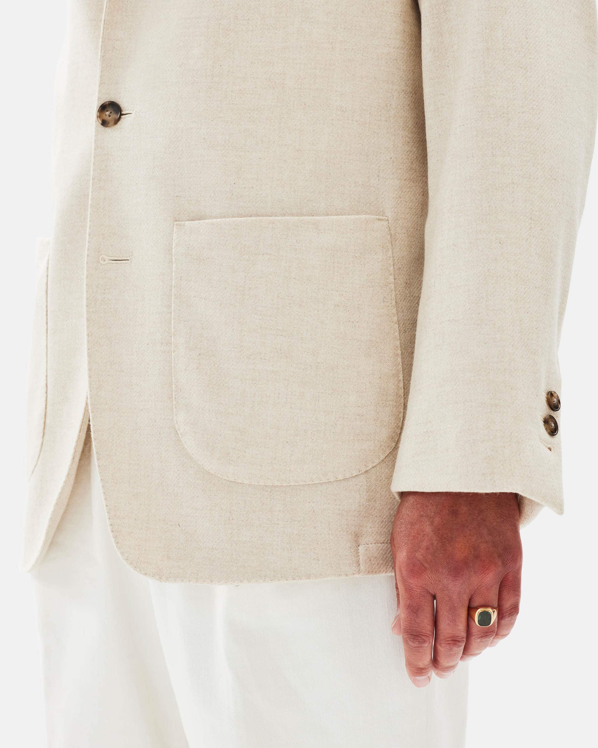 Soft jacket 100% cashmere off white image 5