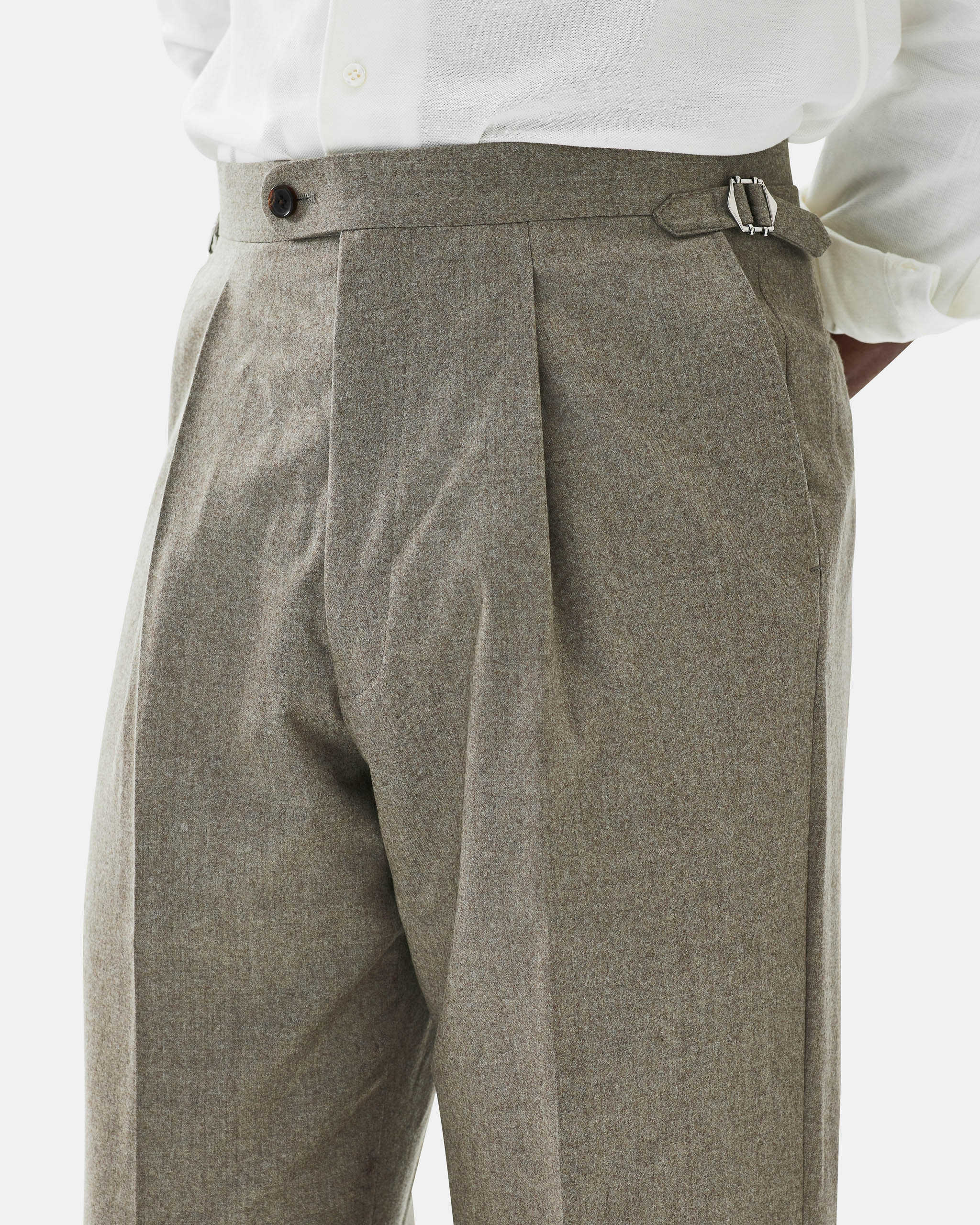Trousers flannel taupe image 3