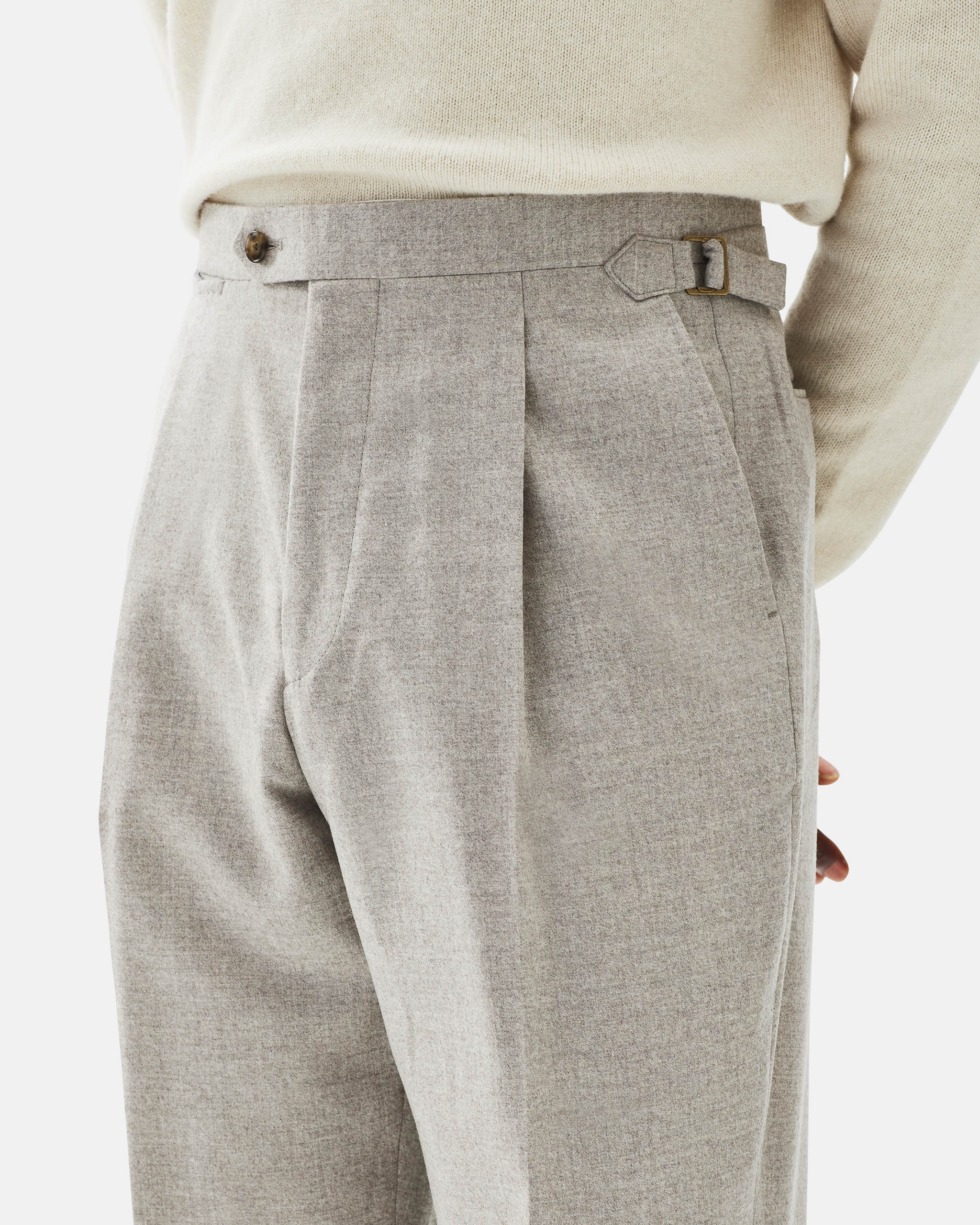 Trousers flannel wool & cashmere sand image 2