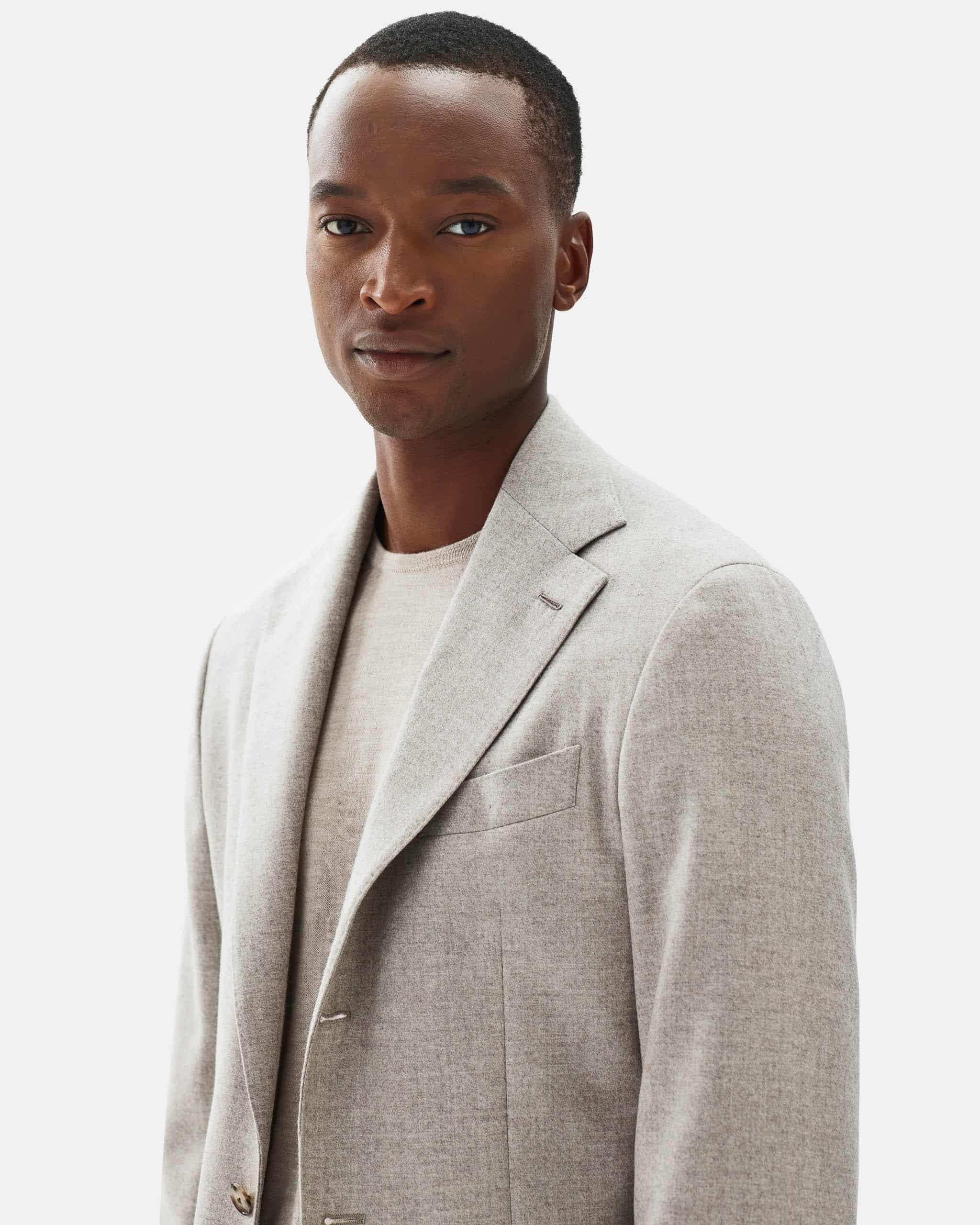 Suit flannel wool & cashmere sand image 4