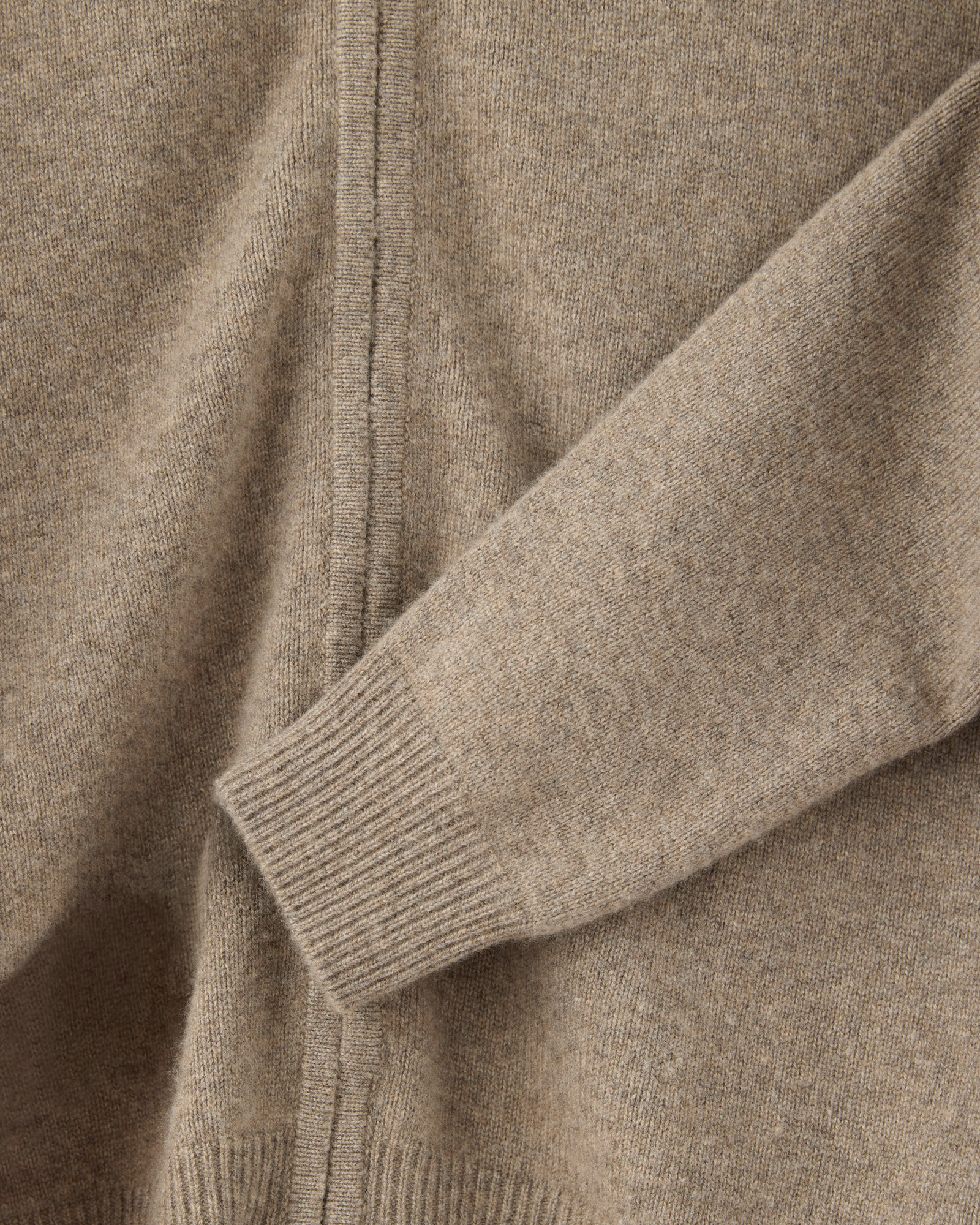 Full zip taupe cashmere image 2