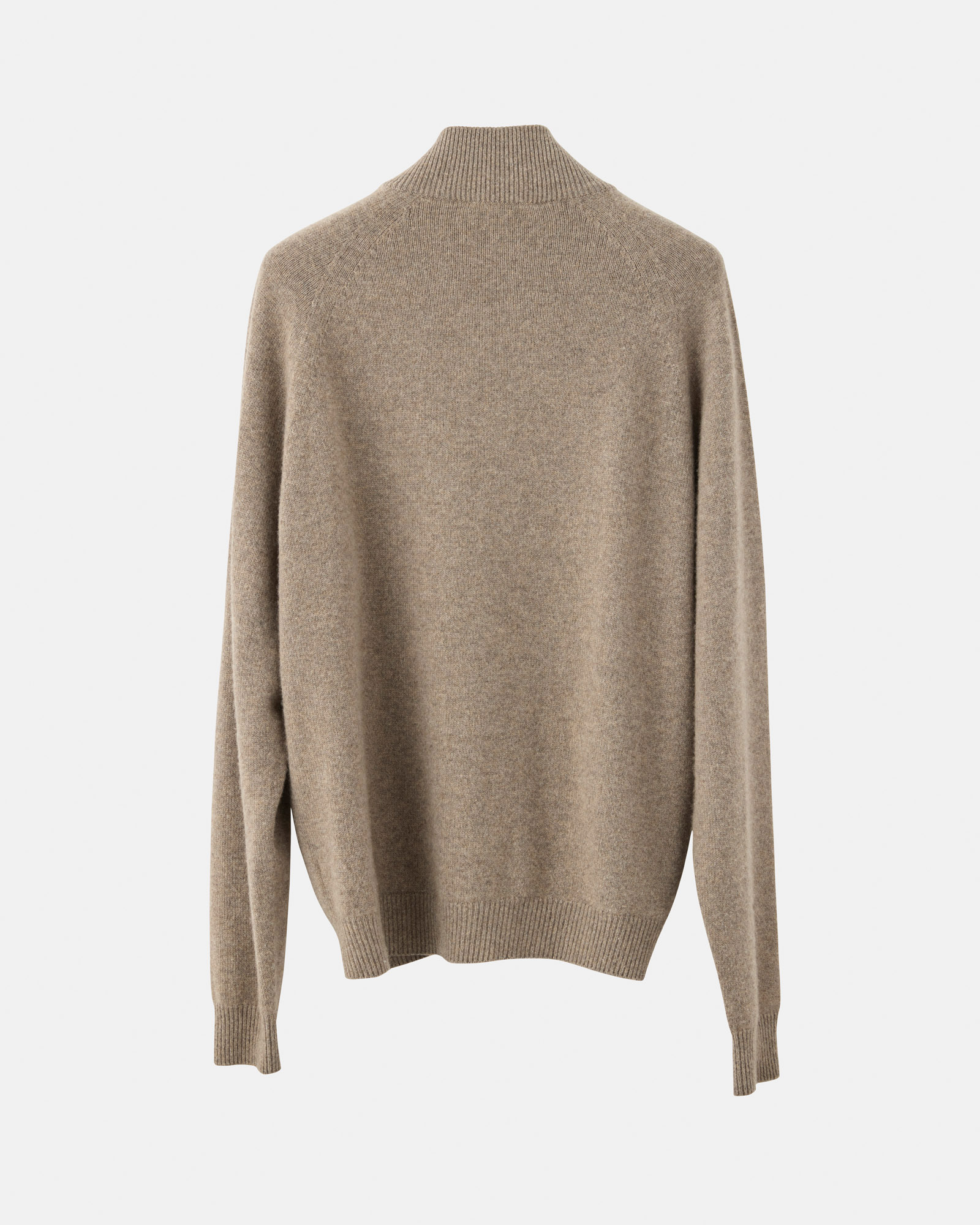 Full zip taupe cashmere image 4