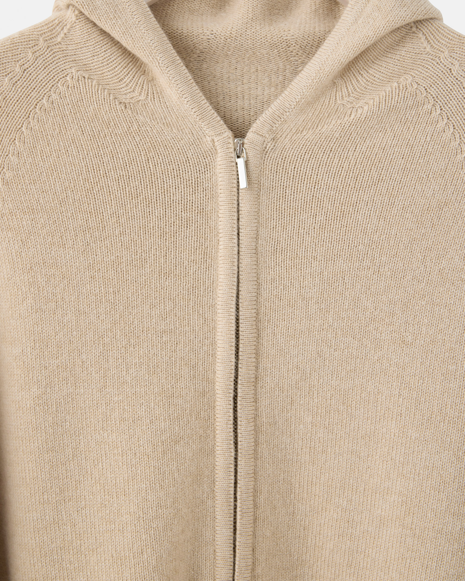The Sunday pure cashmere zip hoodie sand image 8