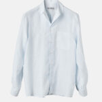 Custom Made 'Deck Shirt' coastal blue pure linen