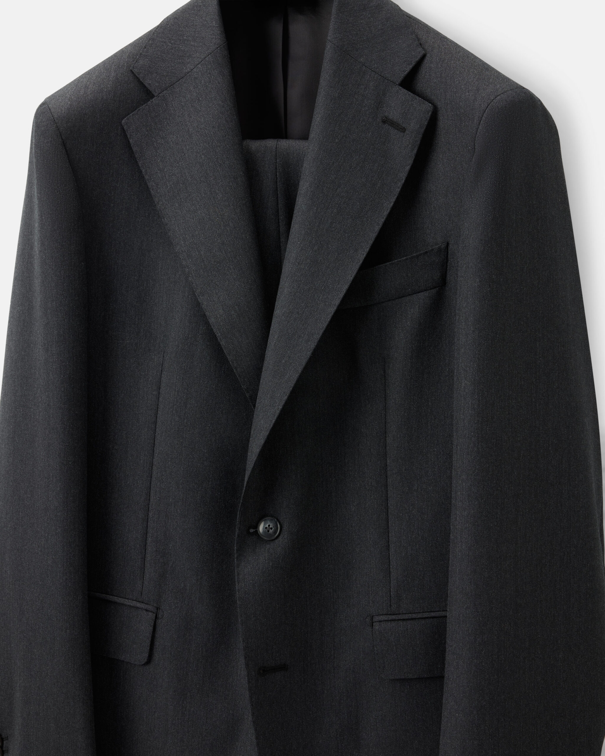 Custom Made 'Armour Drape' suit dark grey wool image 3