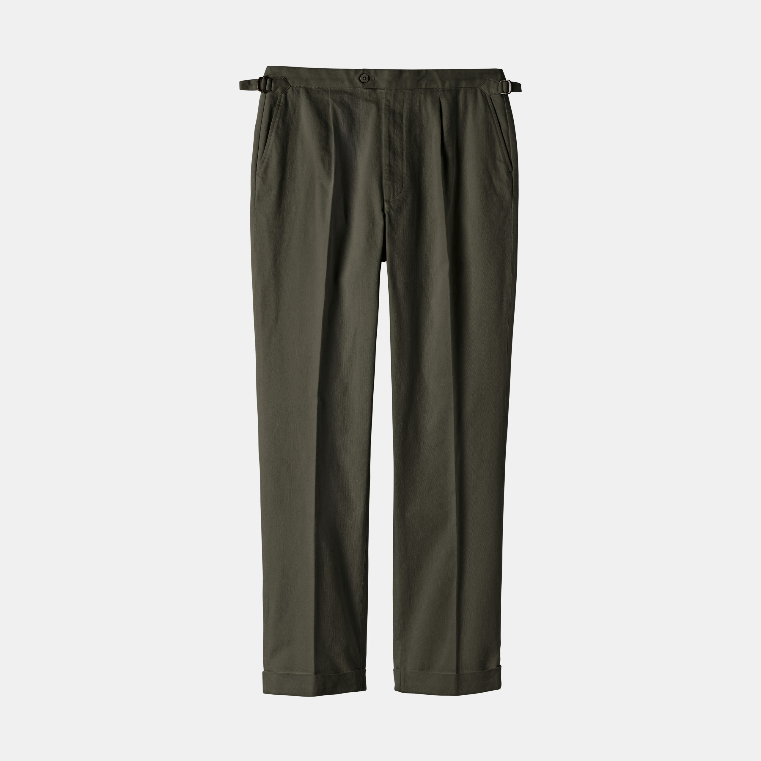 Custom Made ‘Perennial’ Dress chino olive green heavy cotton twill