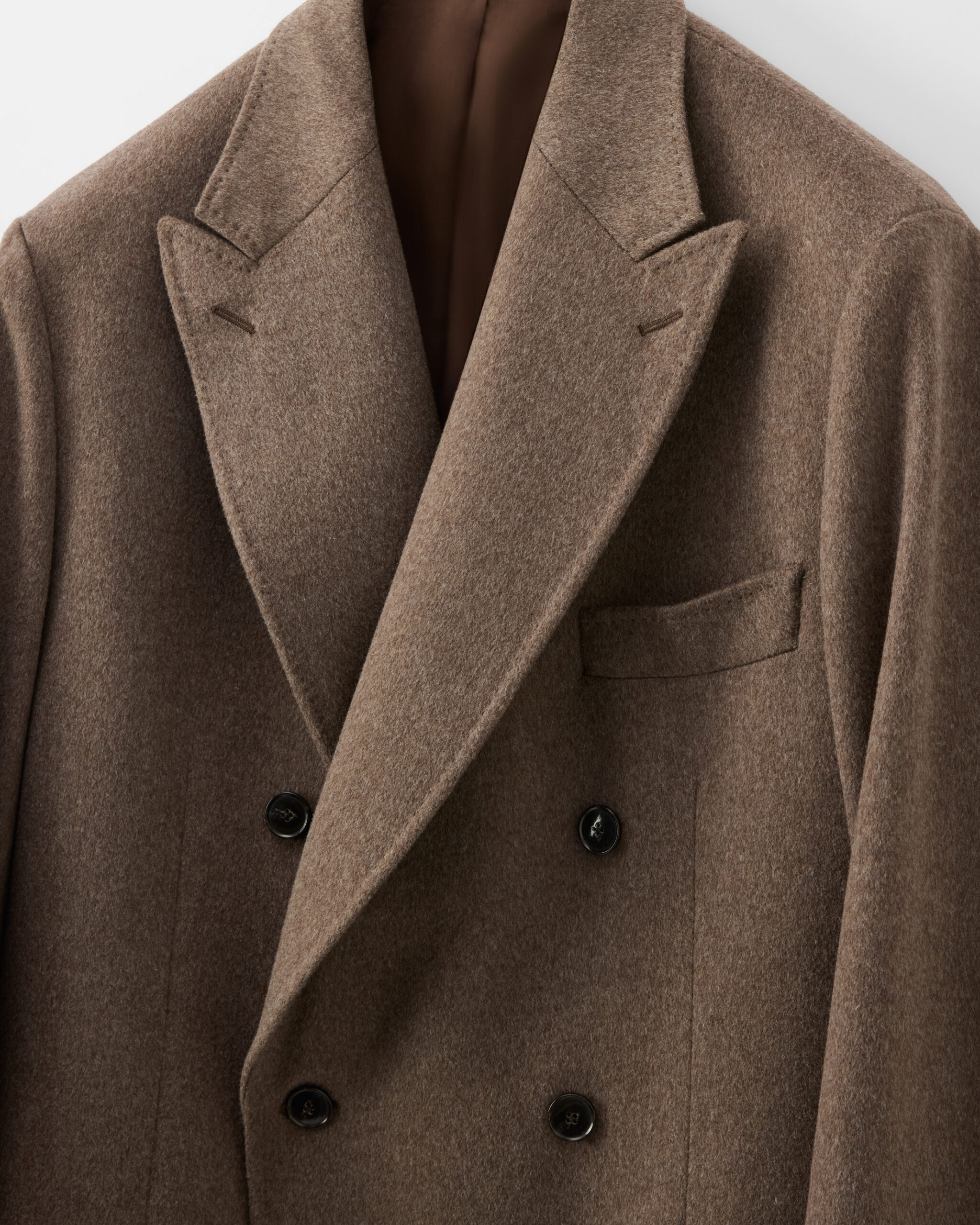 Custom Made Signature 'Capolavoro' Overcoat taupe brown heavy wool image 3