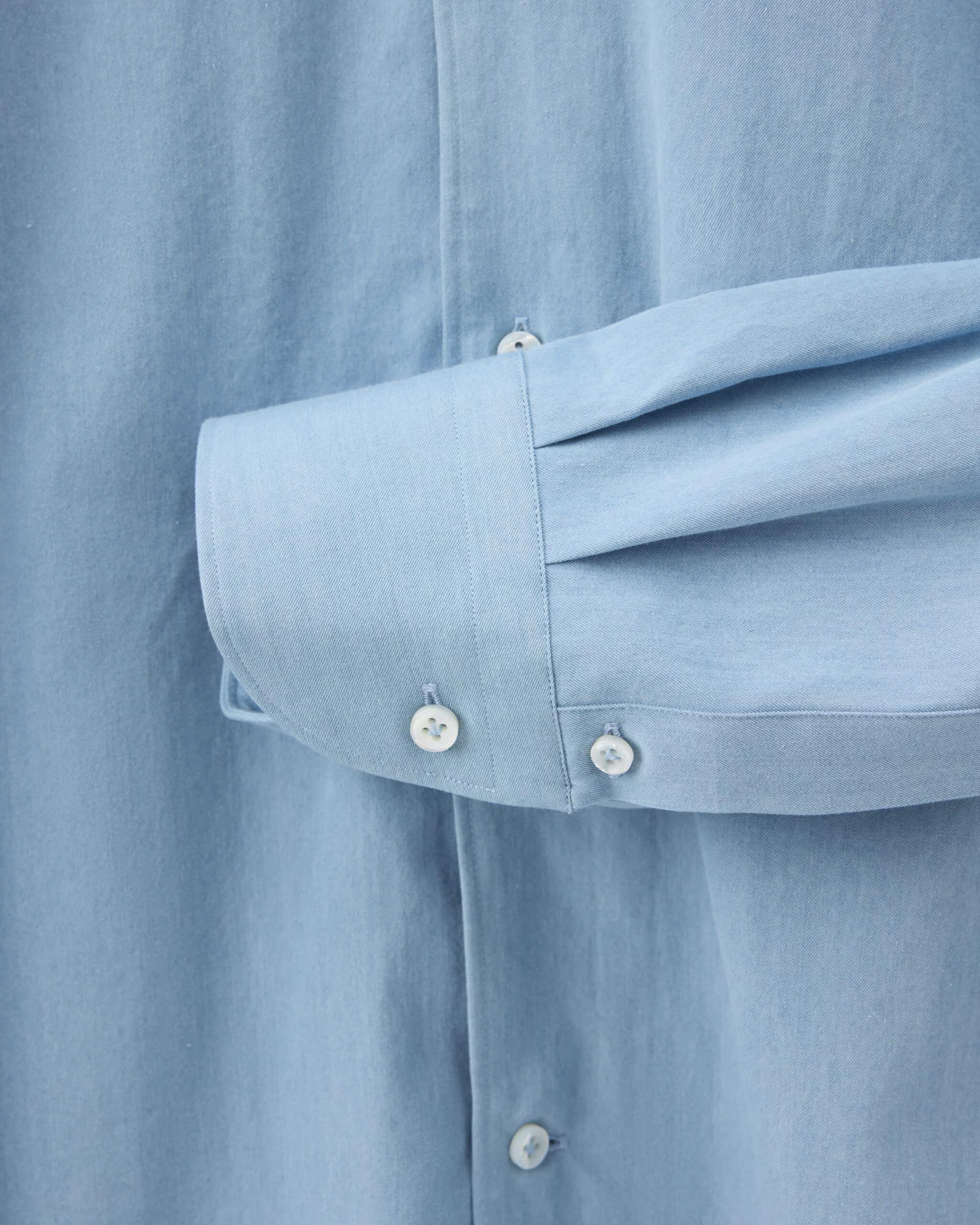 Custom Made 'Sloane' Shirt cottage blue washed cotton denim image 4