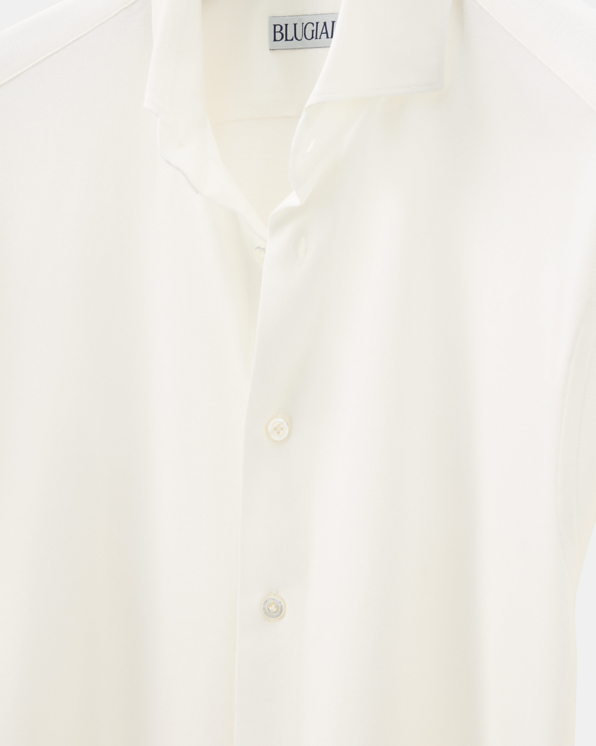 Custom Made Signature Knitted Shirt off white cotton piquet image 4