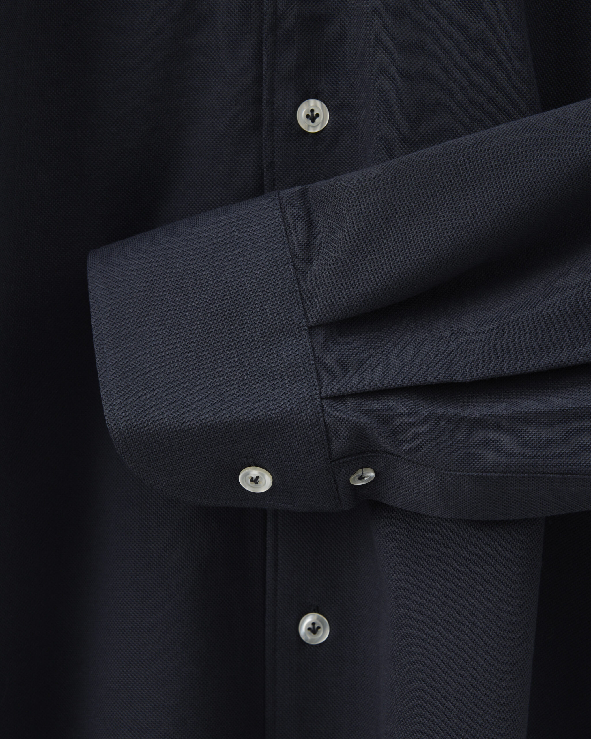 Custom Made Shirt Midnight blue knitted cotton piquet image 3