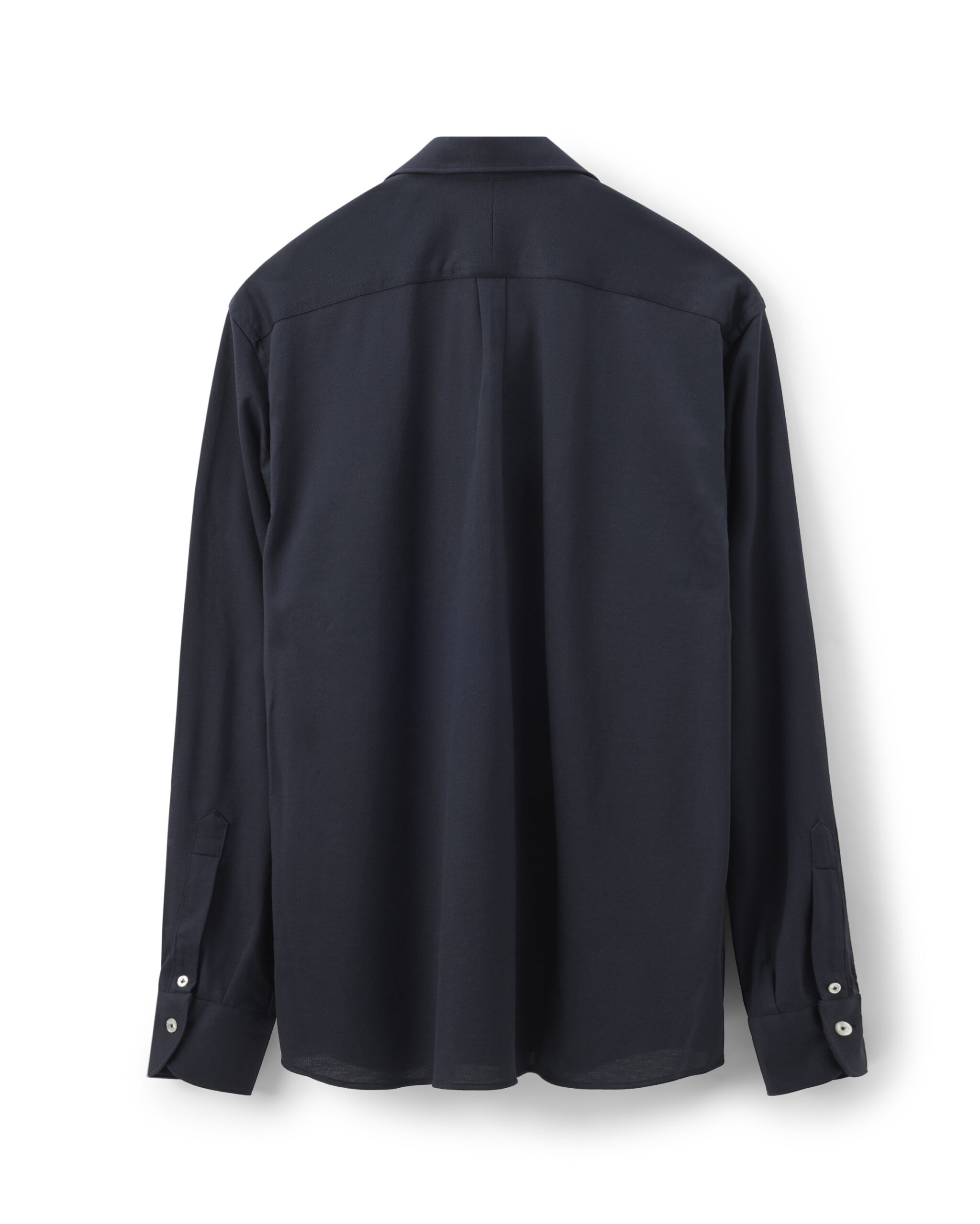 Custom Made Shirt Midnight blue knitted cotton piquet image 4