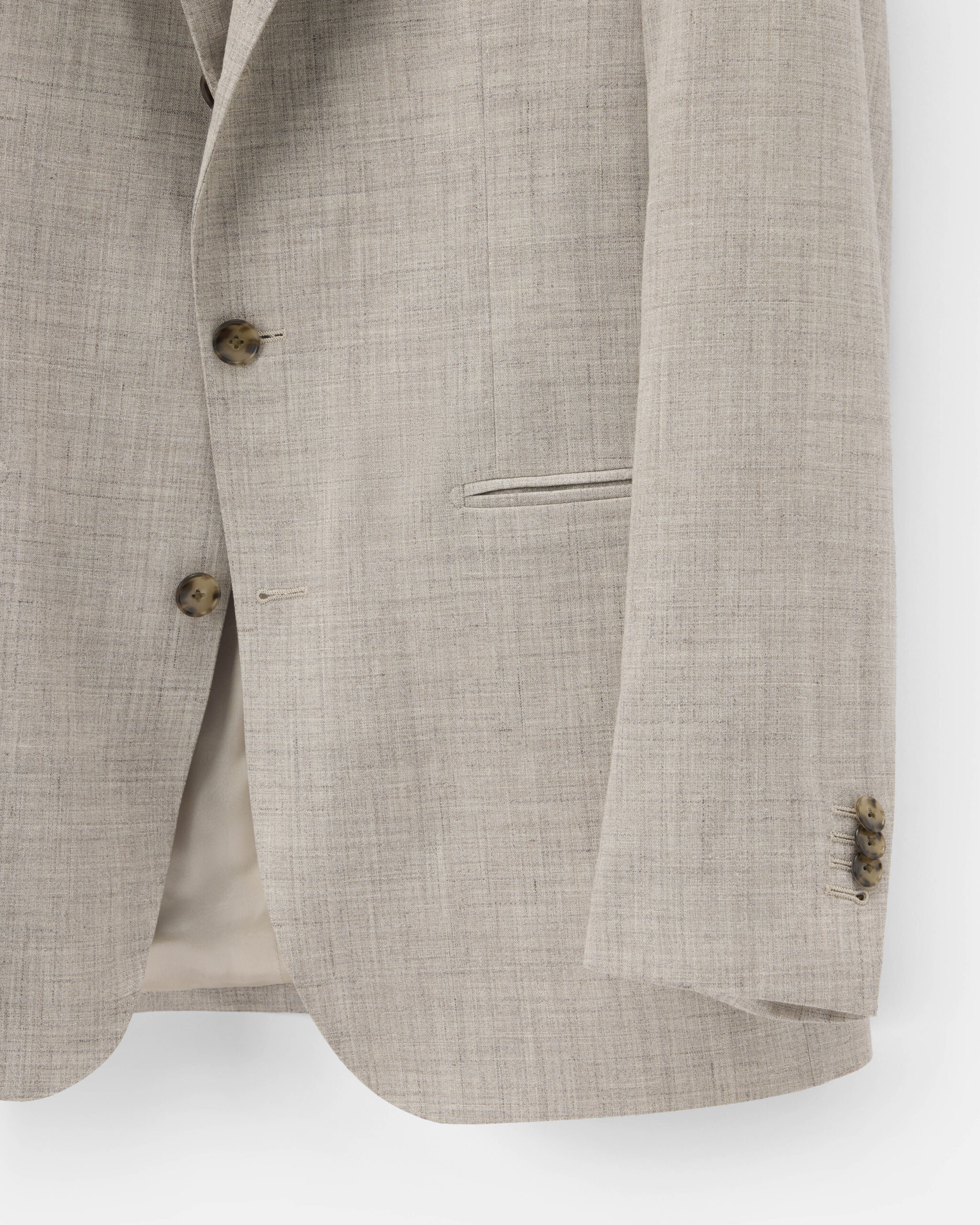 RTW 'WSL' Suit Taupe Beige Wool, Silk & Linen image 3