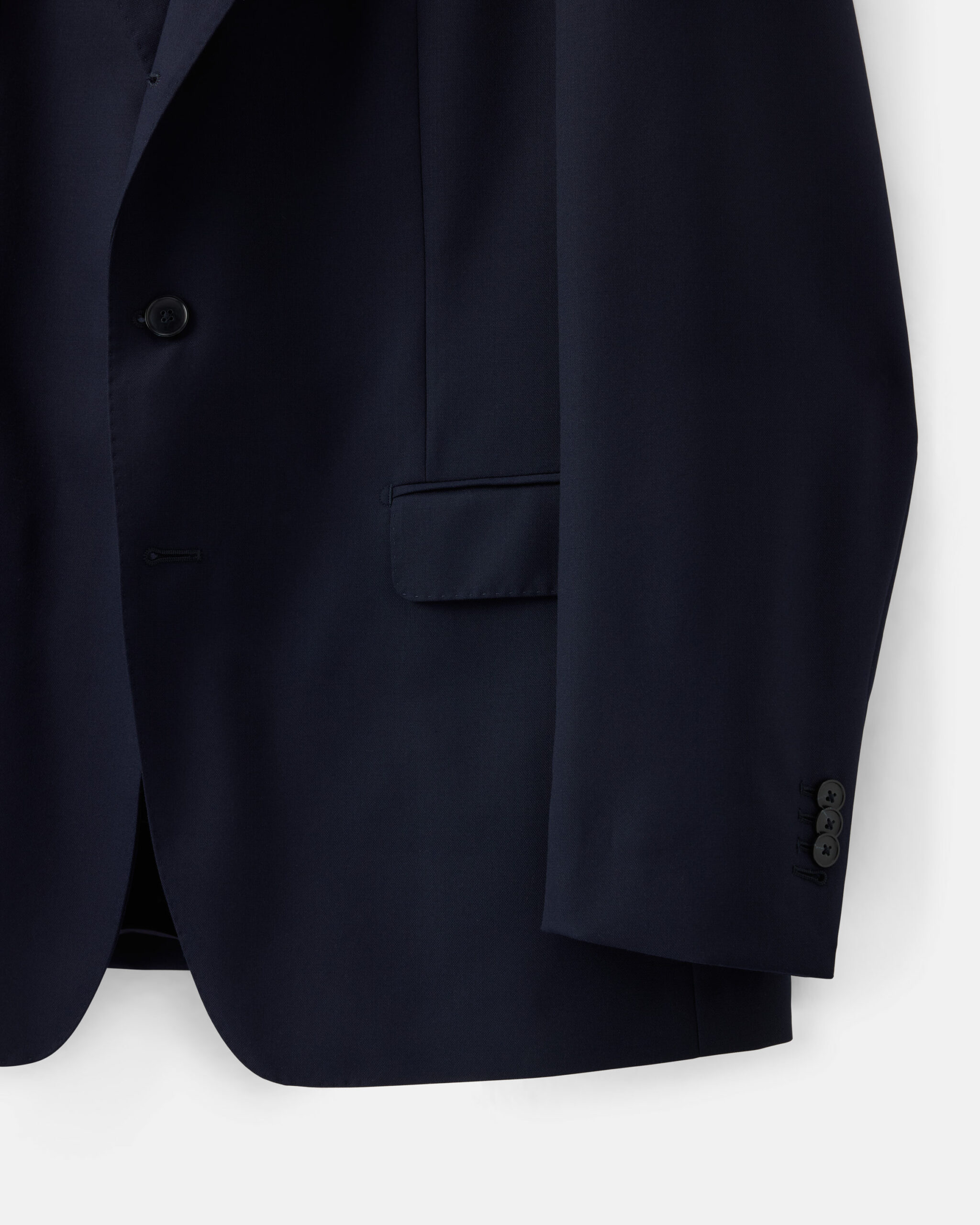 Custom Made Suit Dark Blue Wool Plain Weave image 3