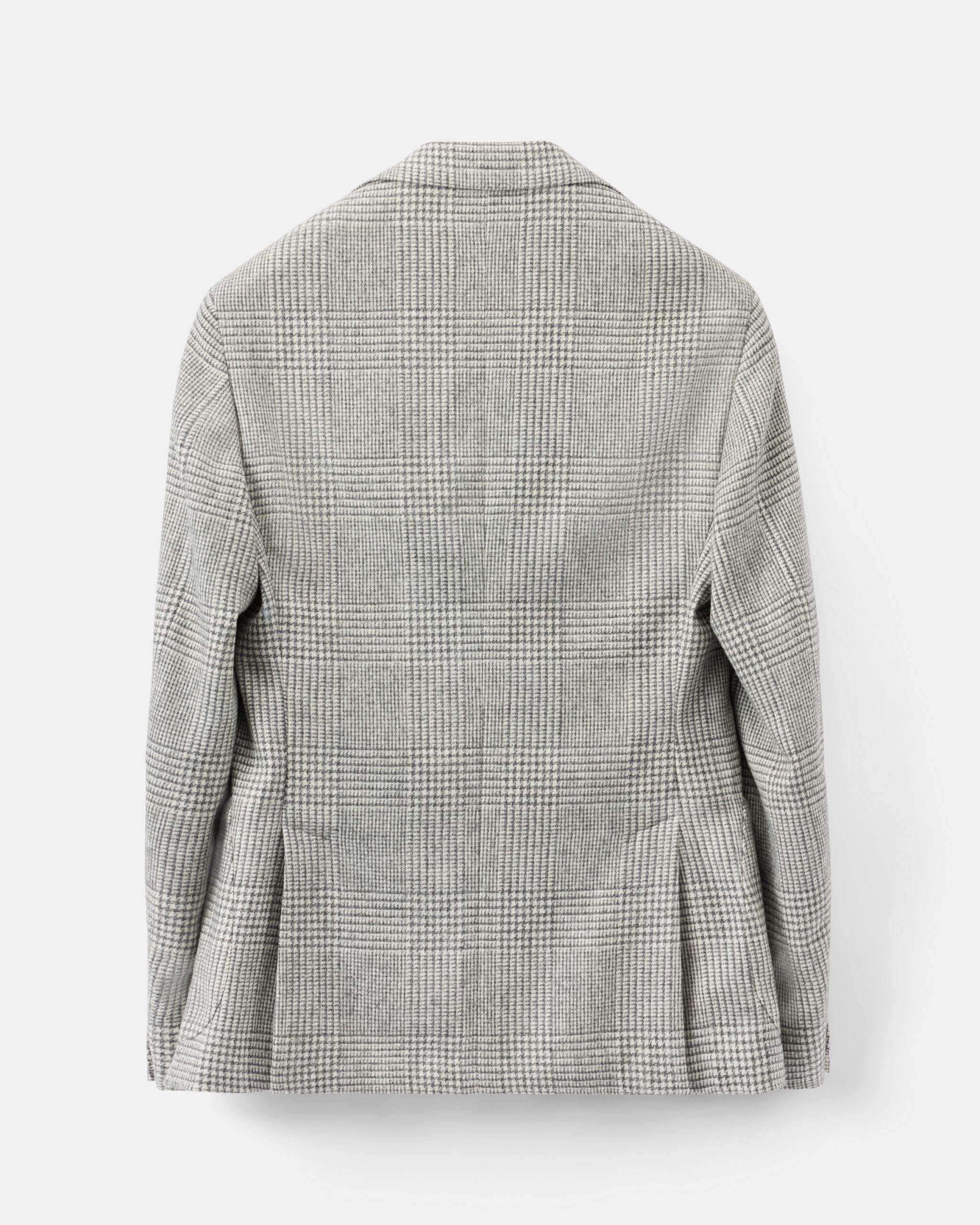 Custom Made jacket light grey wool & alpaca prince of wales check image 4