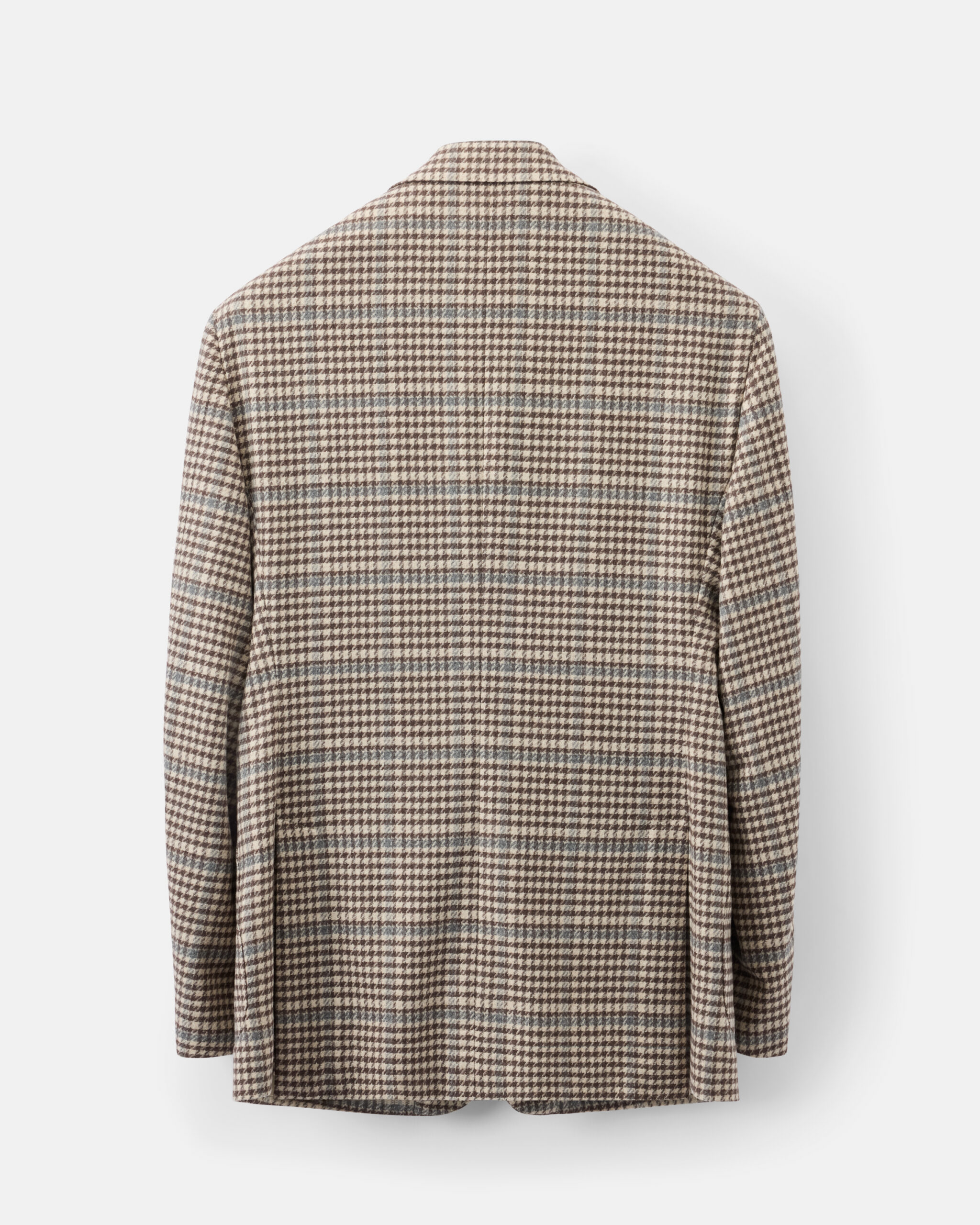 Custom Made jacket soft beige wool & cashmere houndstooth windowpane image 3