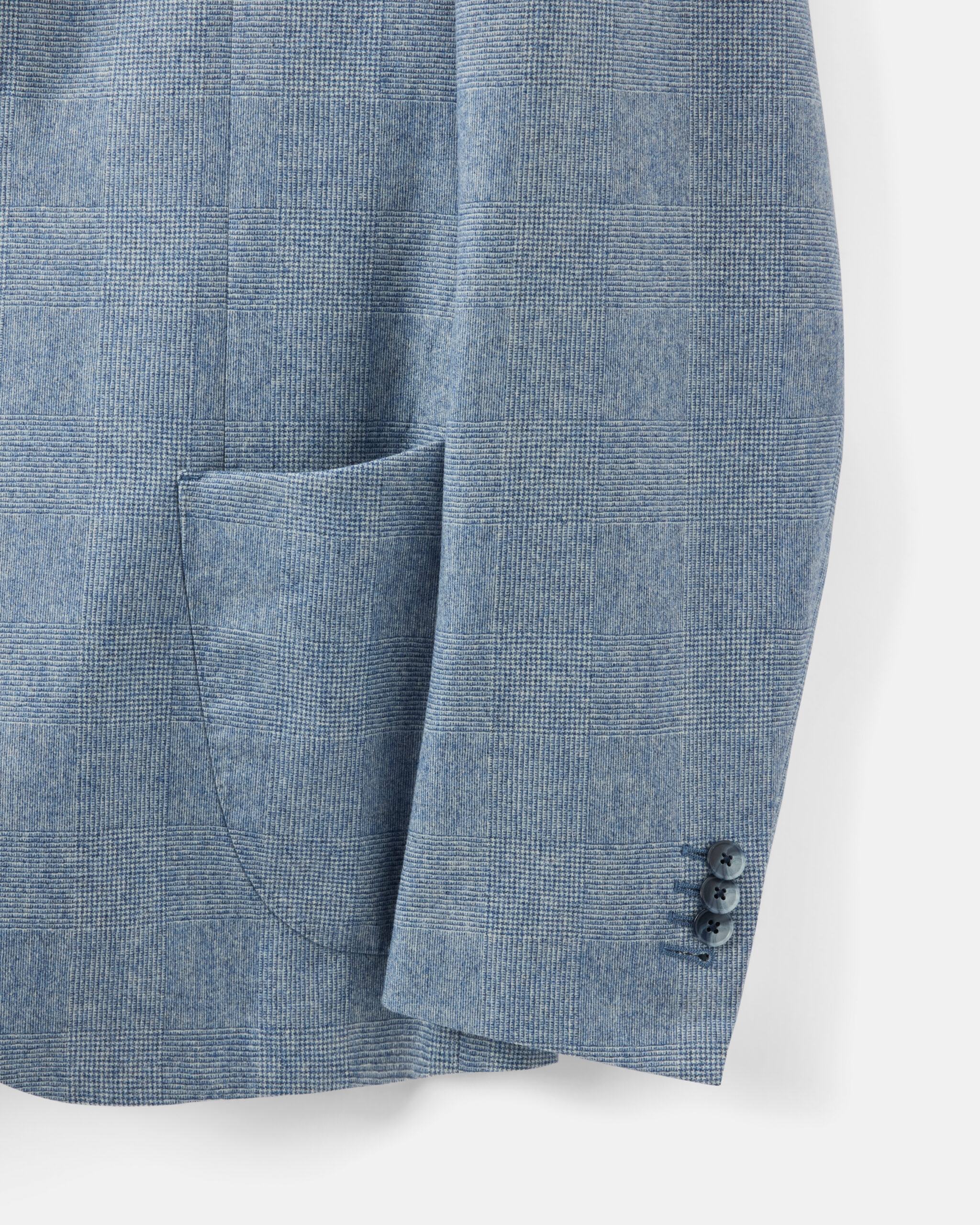Custom Made jacket soft blue wool & cashmere glencheck image 4