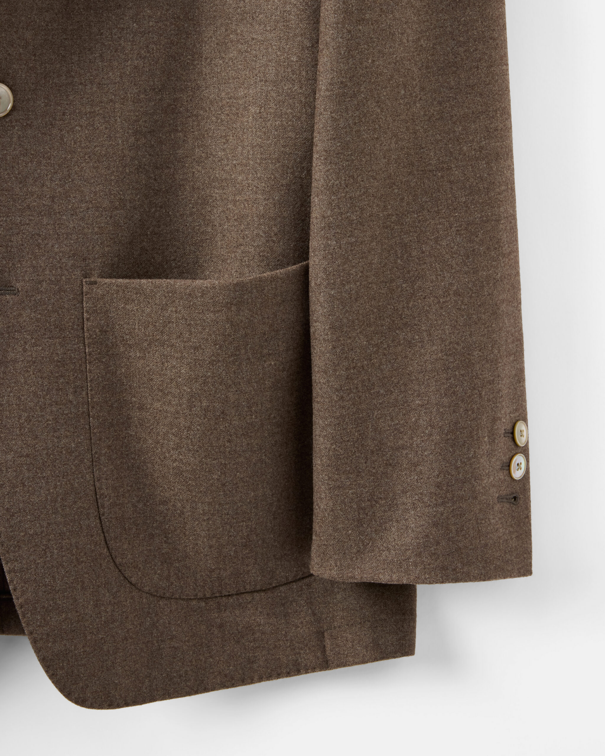 Custom Made Soft Jacket Taupe brown superfine brushed wool flannel image 3