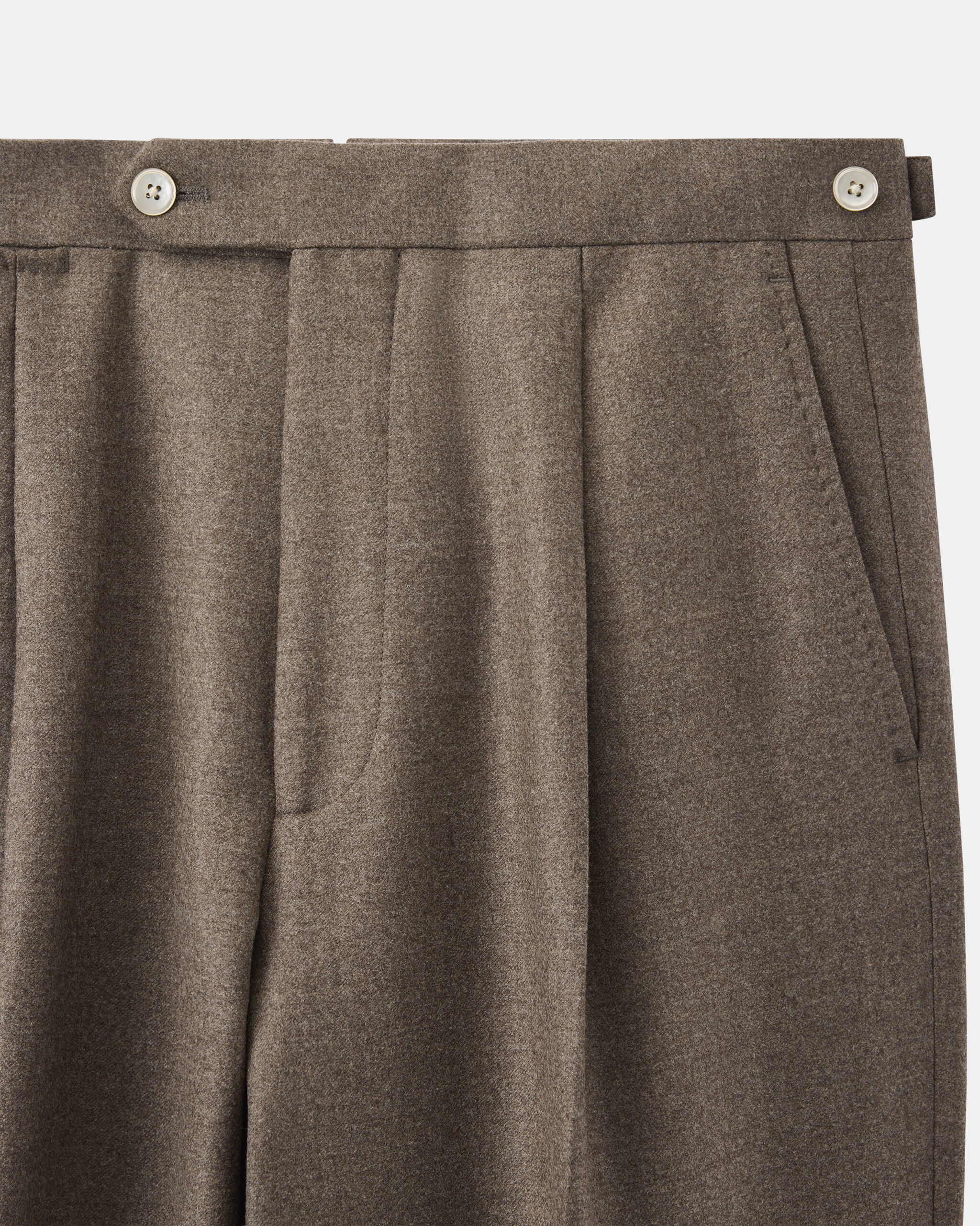 Custom Made soft trouser Taupe brown brushed wool flannel image 3