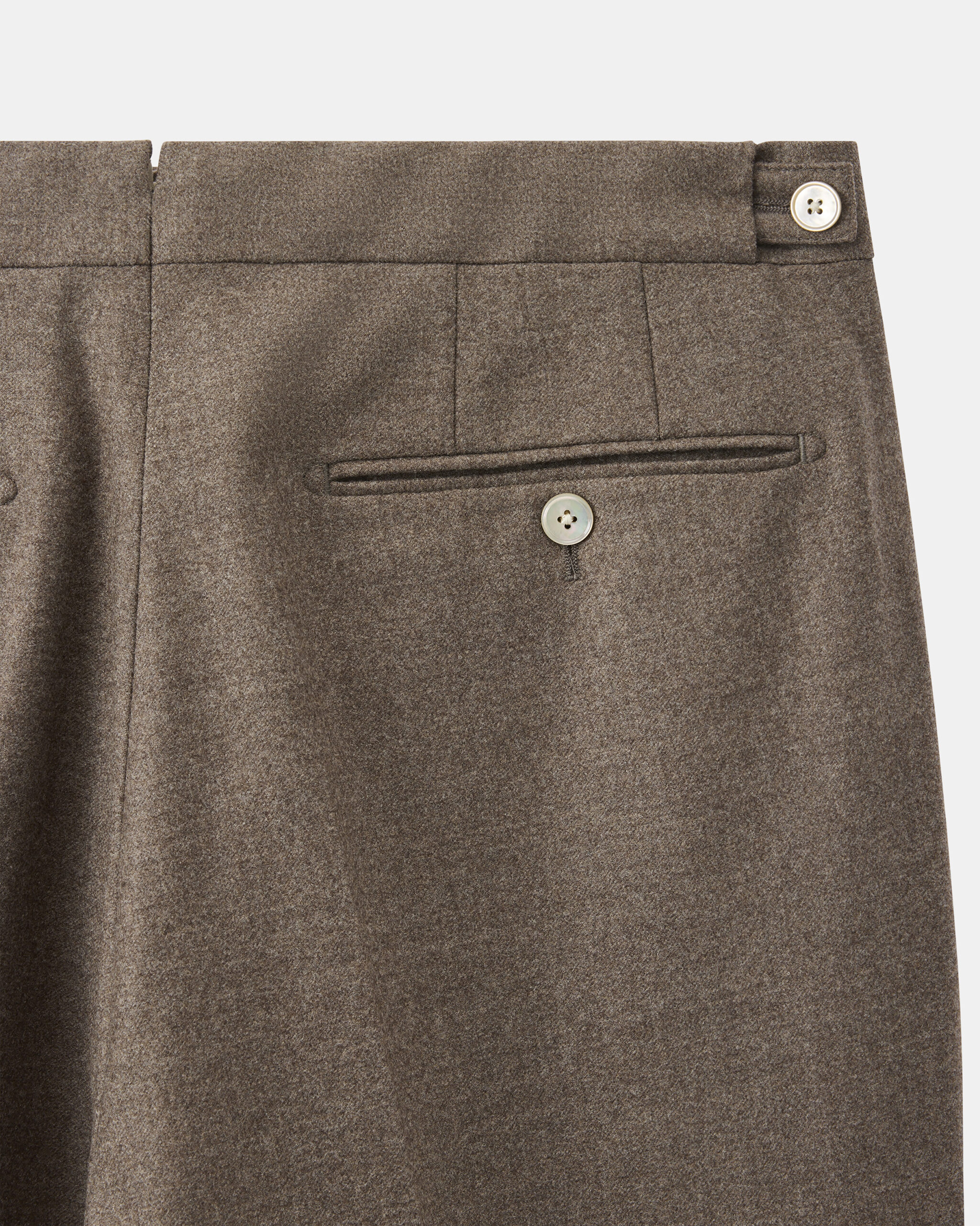 Custom Made soft trouser Taupe brown brushed wool flannel image 4
