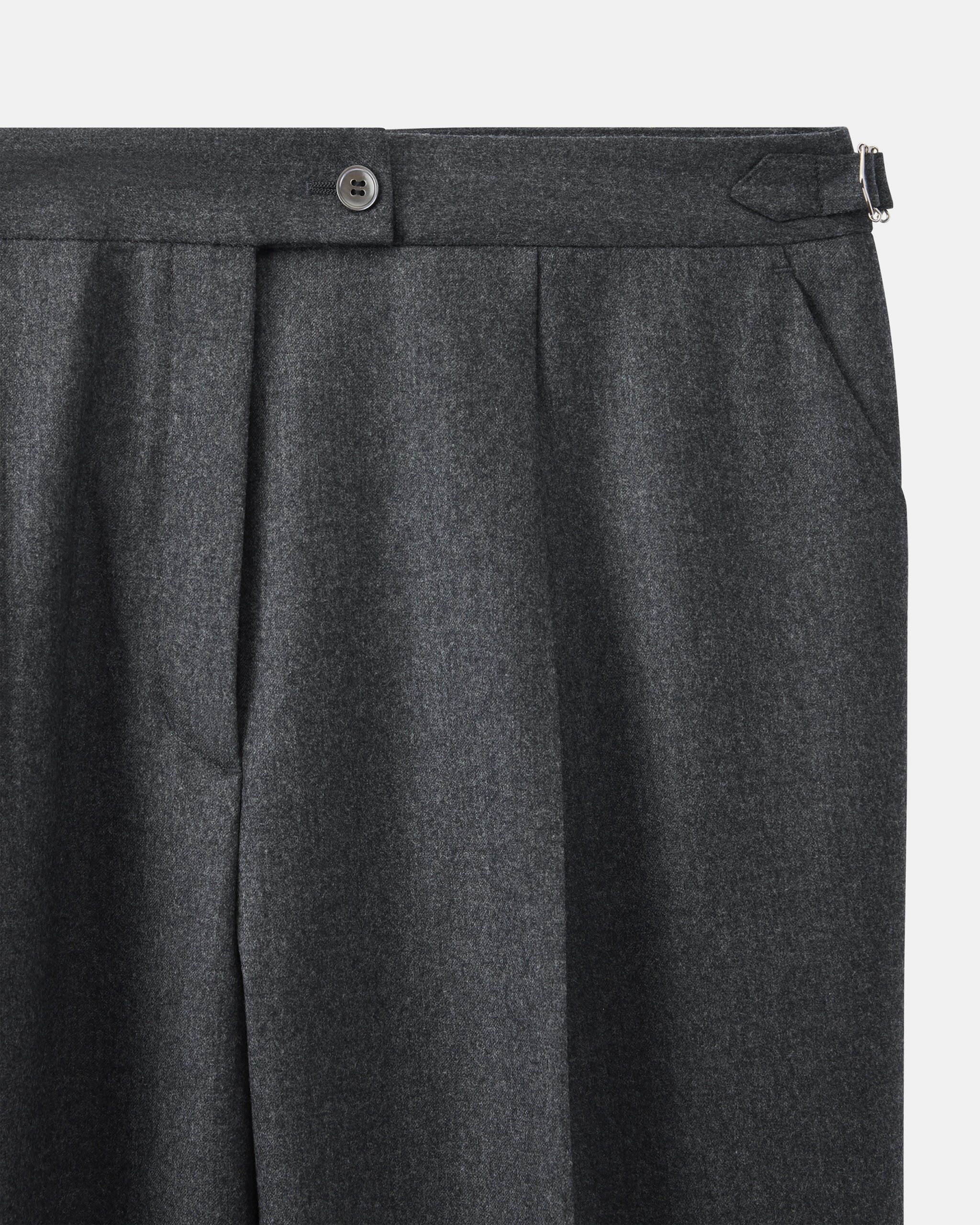 Custom Made 'Straight cut' trouser dark grey brushed wool flannel image 3