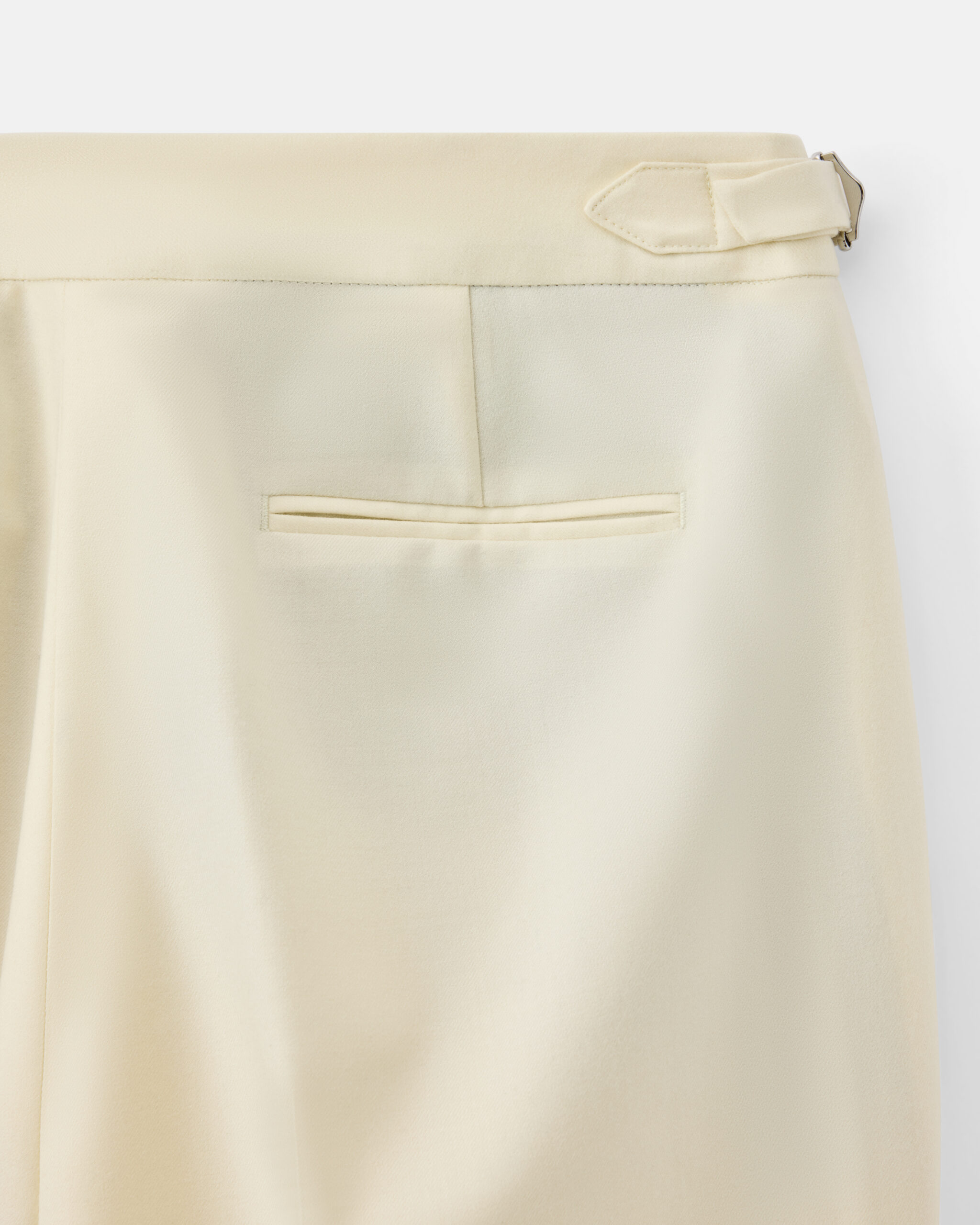 Custom Made 'Perennial' suit creme white brushed wool flannel image 7