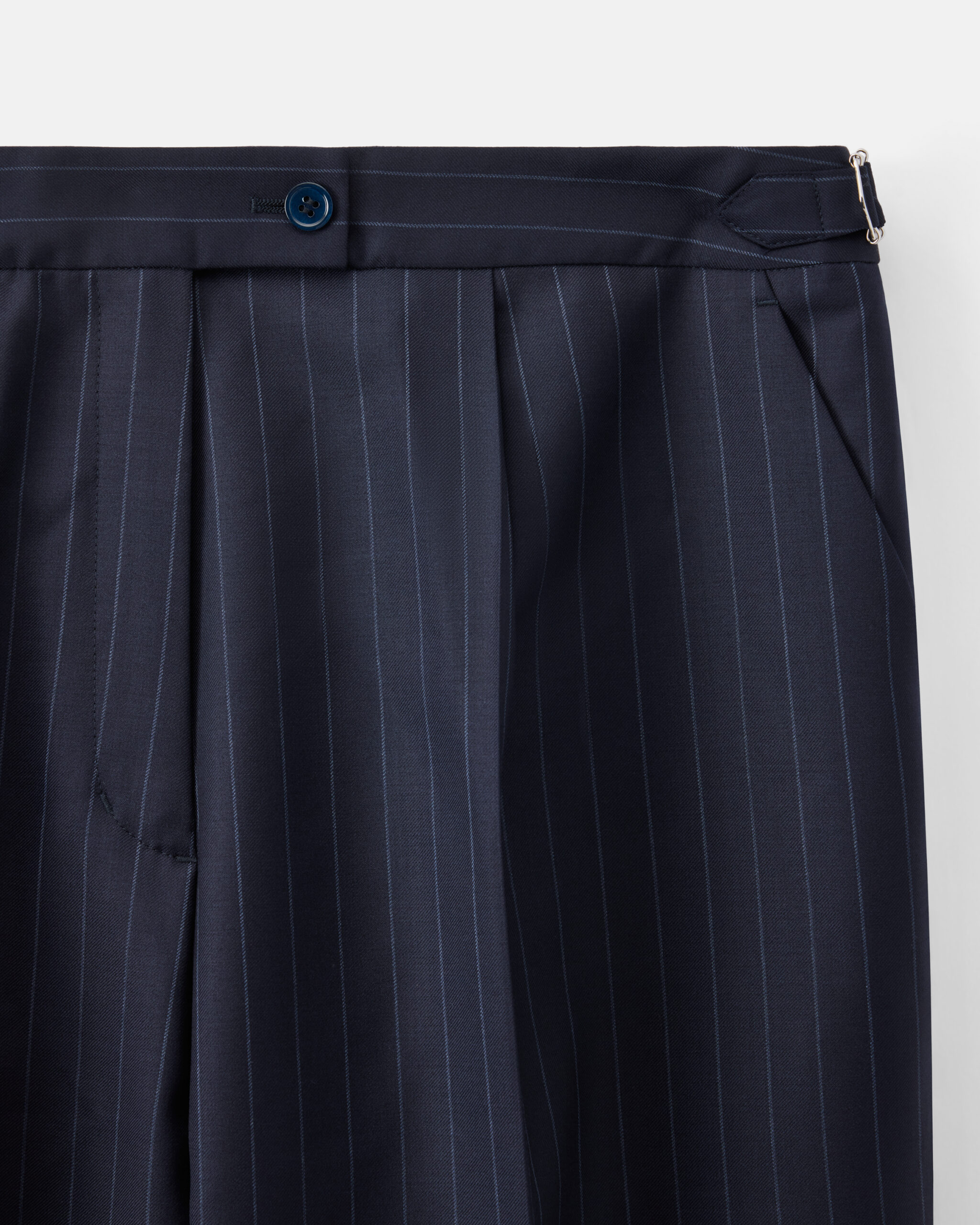 Custom Made 'Signature' suit midnight blue chalkstripe wool twill image 7