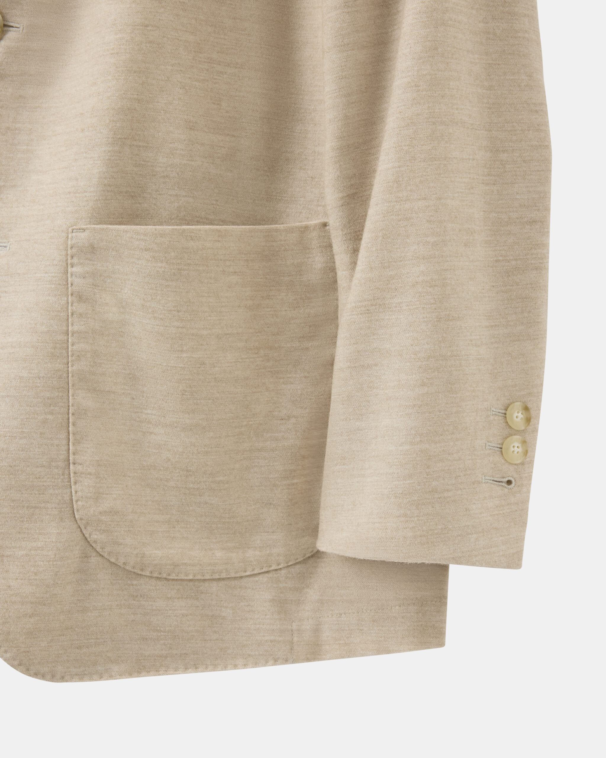 Custom Made Soft Jacket Beige Cashmere, Lyocell Wool stretch image 3