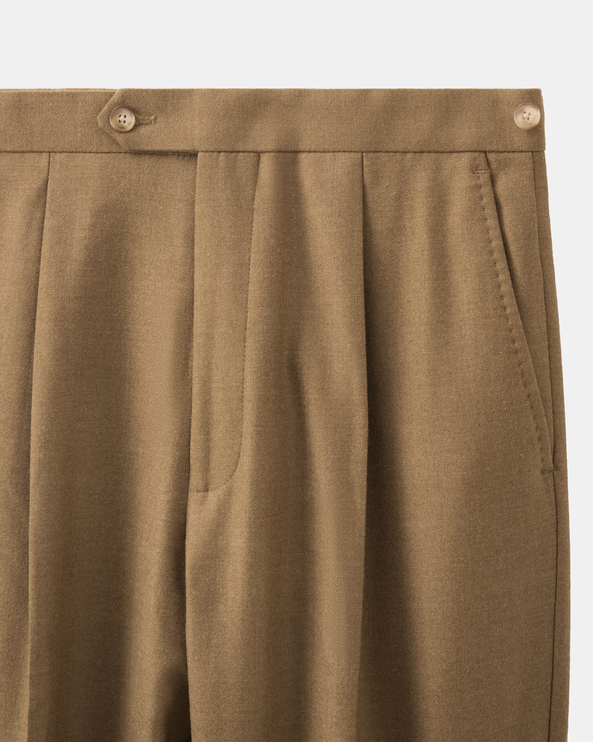 Custom Made soft trouser Camel brown brushed wool flannel image 3