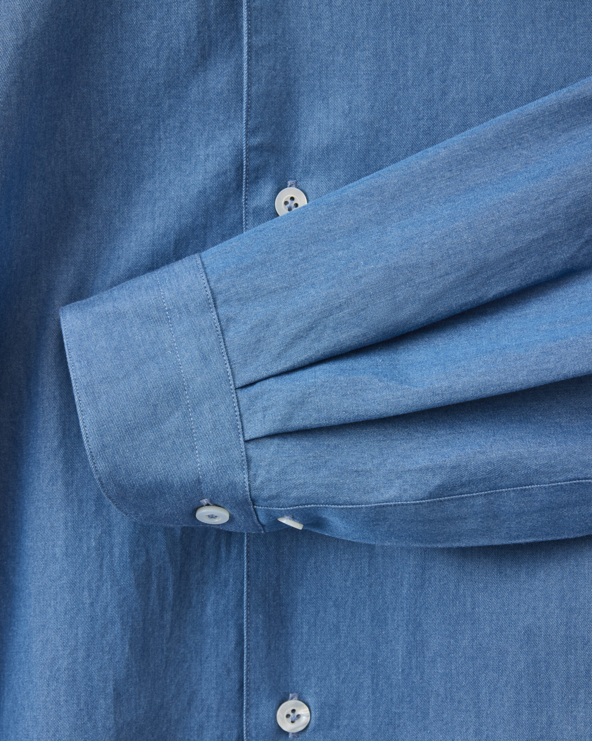 Custom Made 'Sloanie' Shirt Chelsea blue Washed Denim Cotton image 3