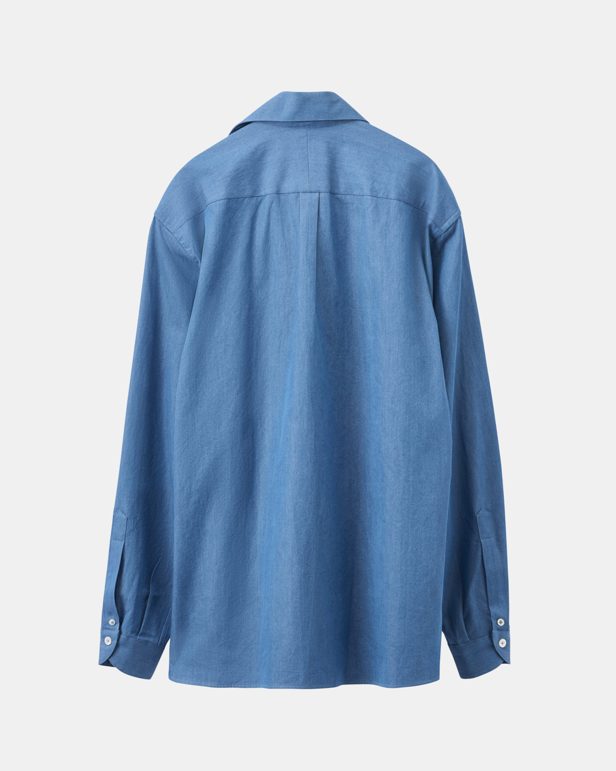 Custom Made 'Sloanie' Shirt Chelsea blue Washed Denim Cotton image 4