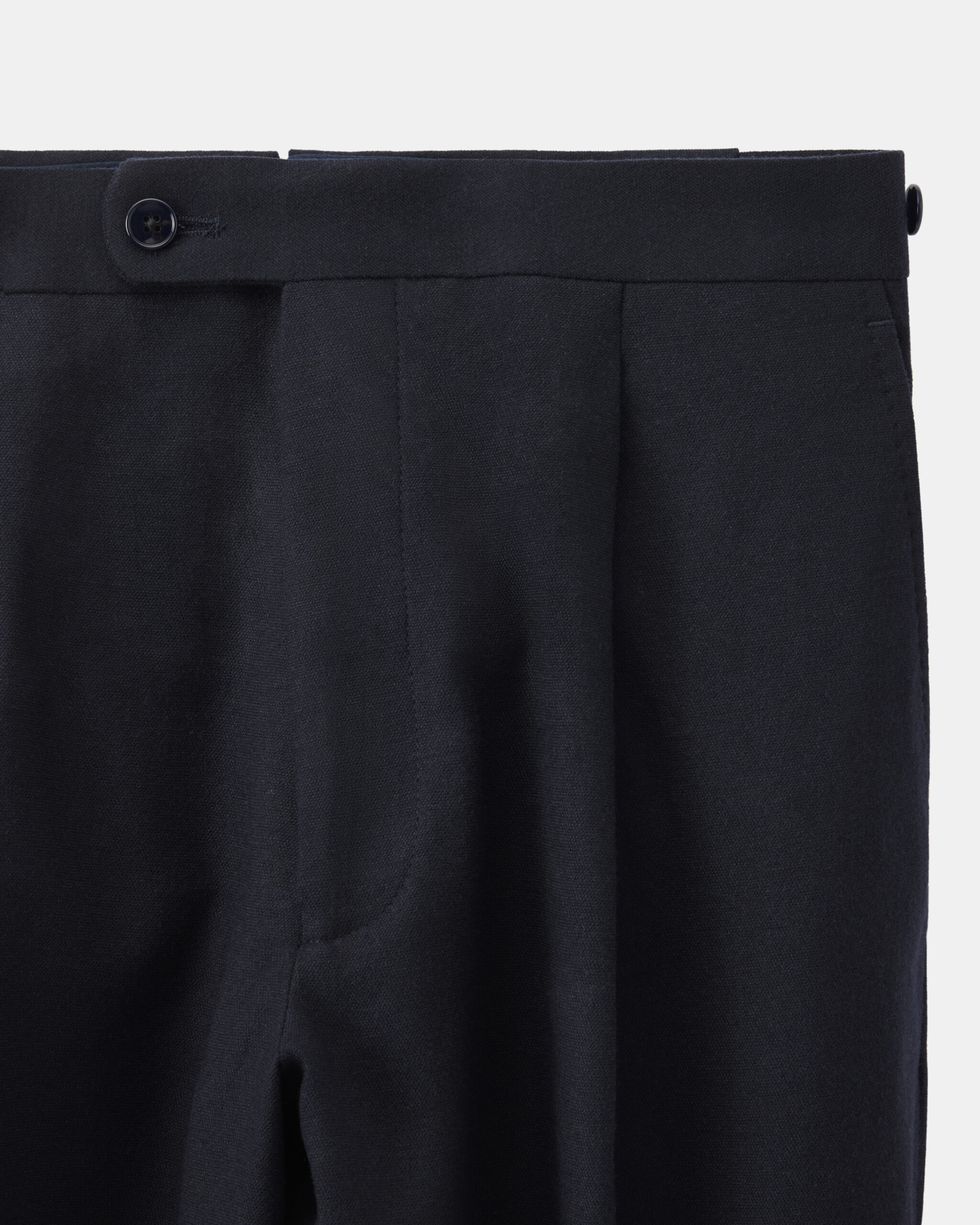 Custom Made 'Straight cut' Soft Trouser Midnight blue Cashmere, Lyocell Wool stretch image 3