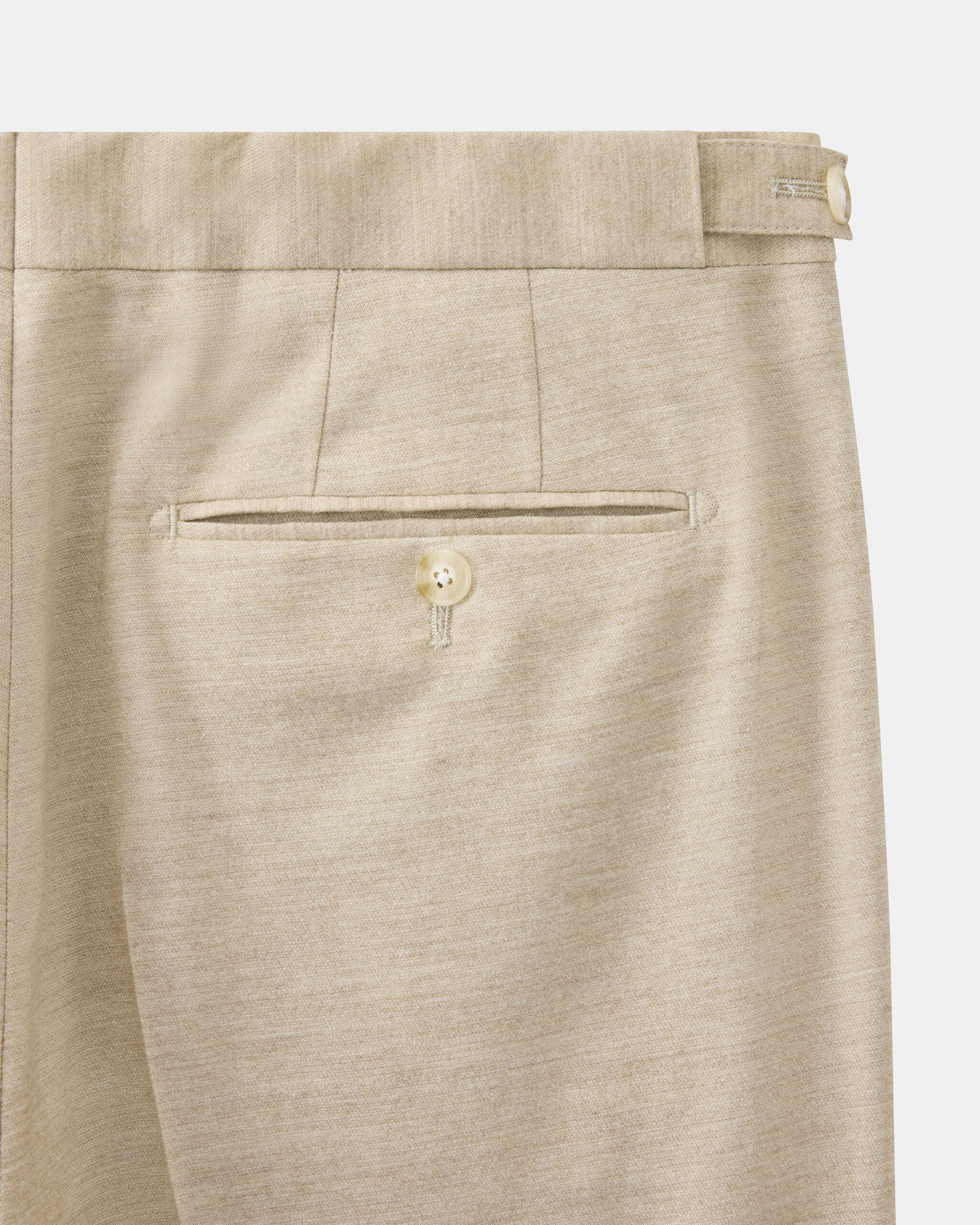 Custom Made soft trouser oatmeal wool, cashmere & lyocell stretch image 3