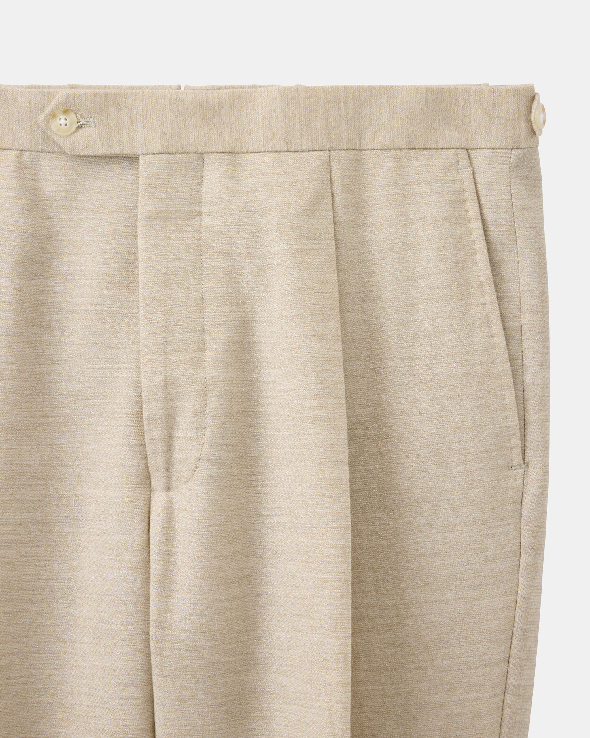 Custom Made soft trouser oatmeal wool, cashmere & lyocell stretch image 4