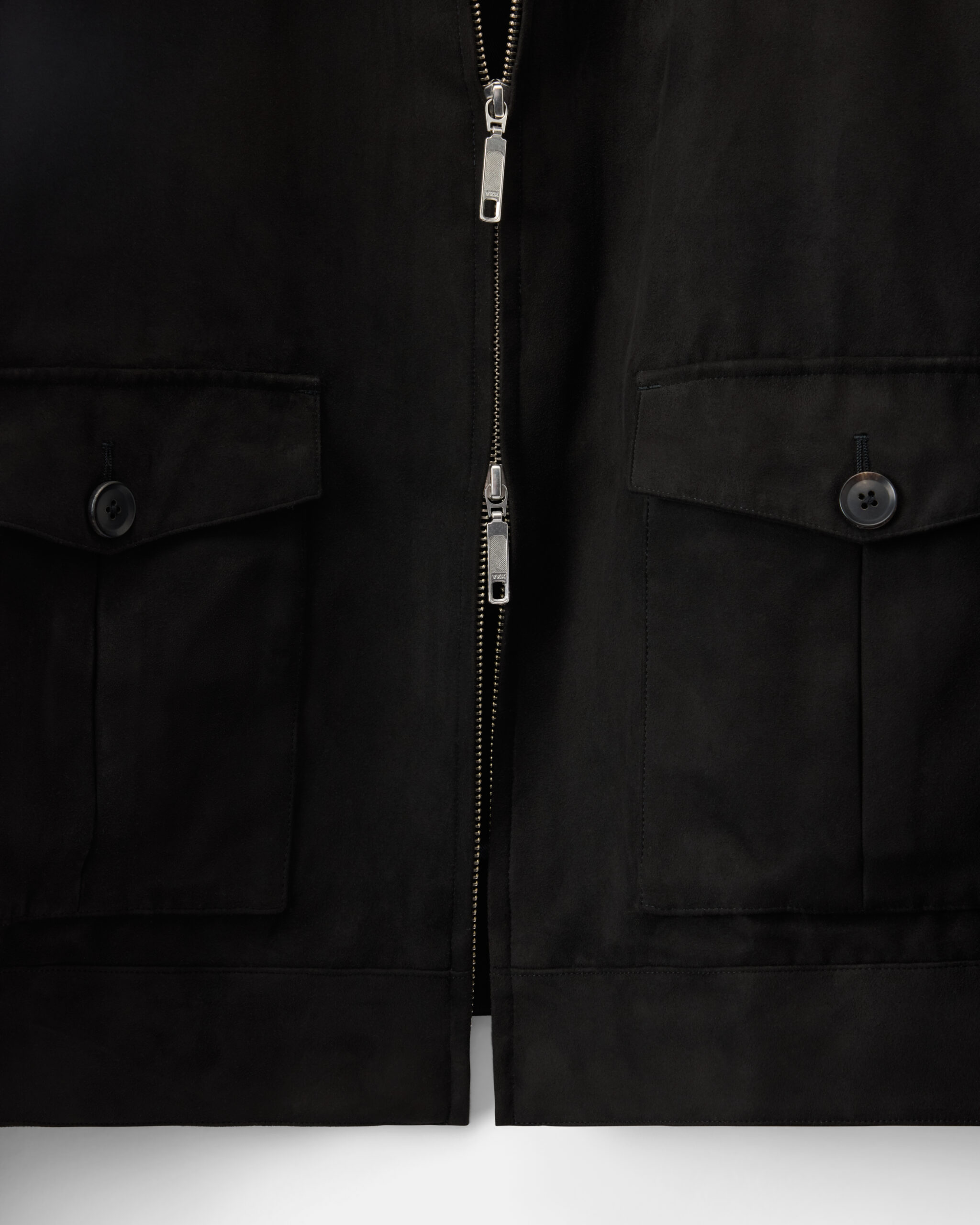 Custom Made 'Sloane' Rancher Jacket Pitch Black Alcantara Suede image 4