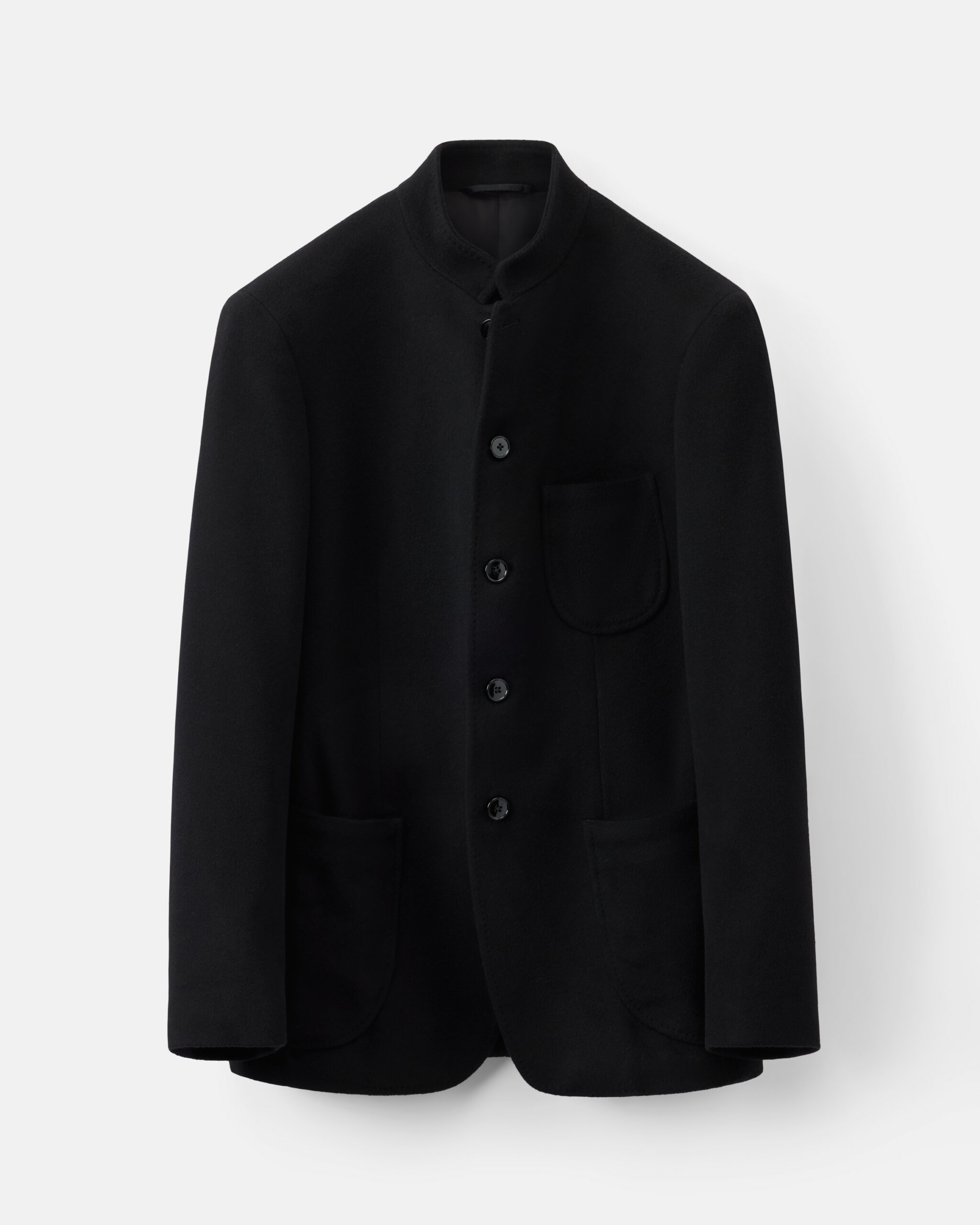 Custom Made 'Nehru' Jacket Nocturnal Black Pure Cashmere image 5