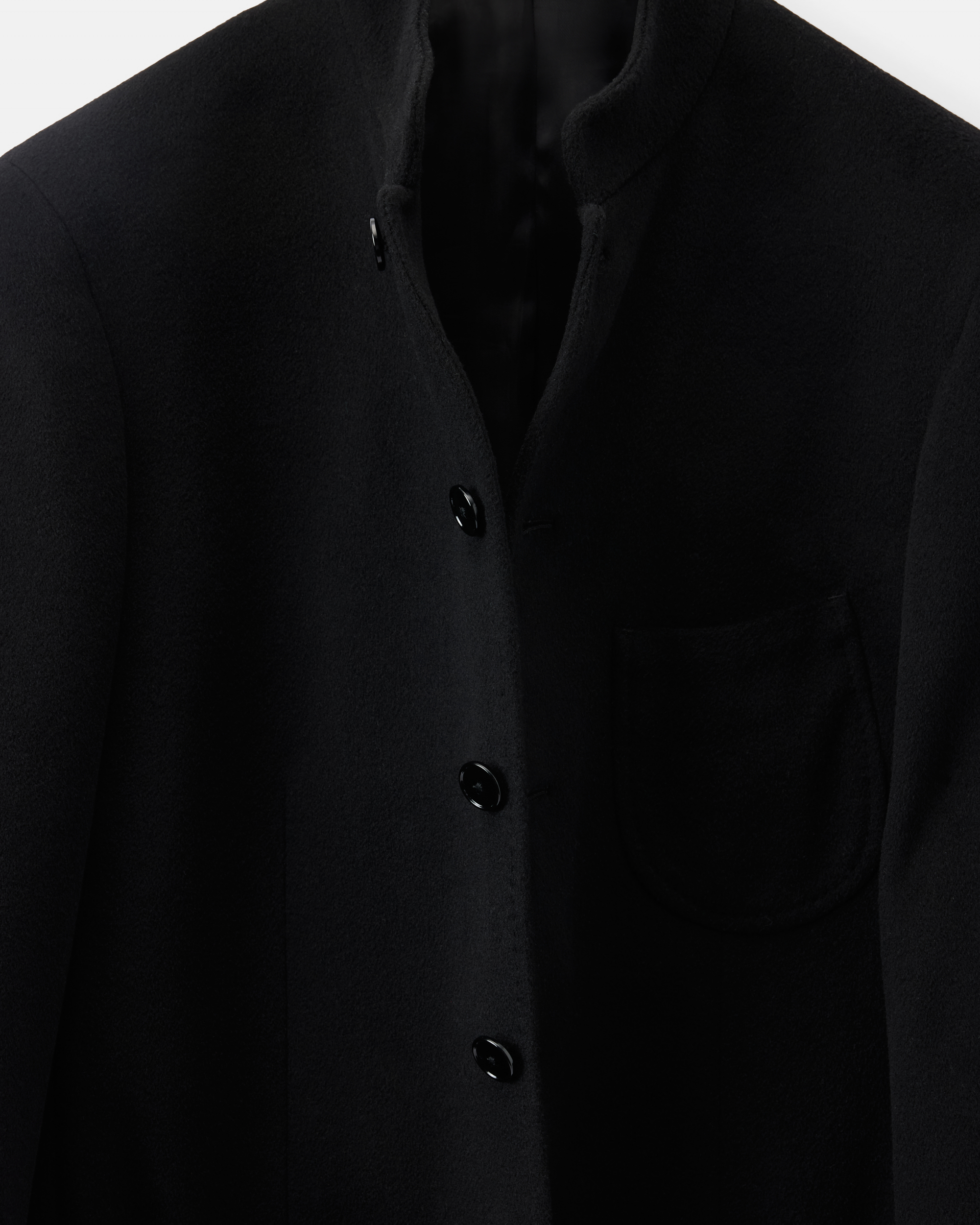 Custom Made 'Nehru' Jacket Nocturnal Black Pure Cashmere image 4