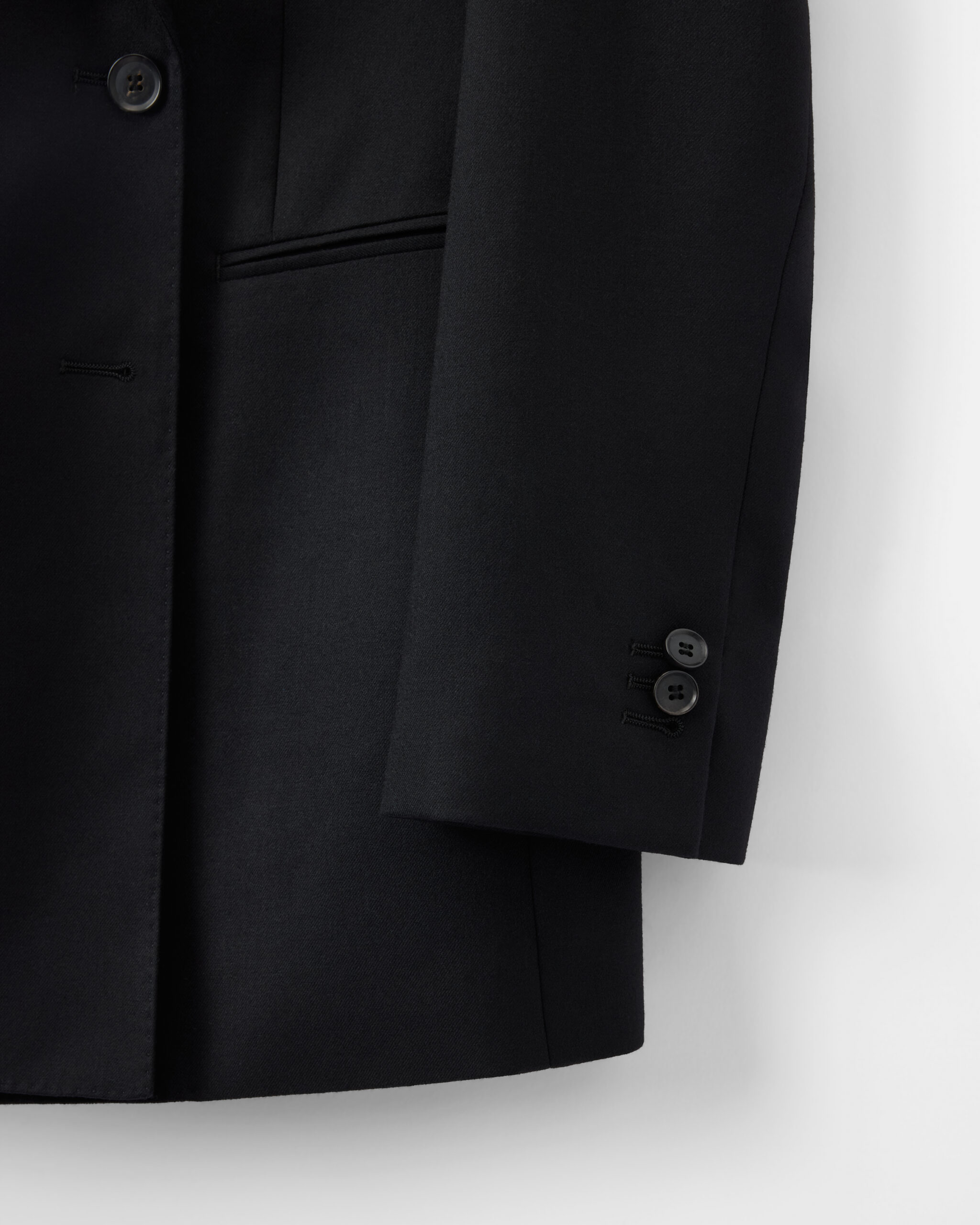 Custom Made 'Perennial' suit black brushed wool flannel image 5