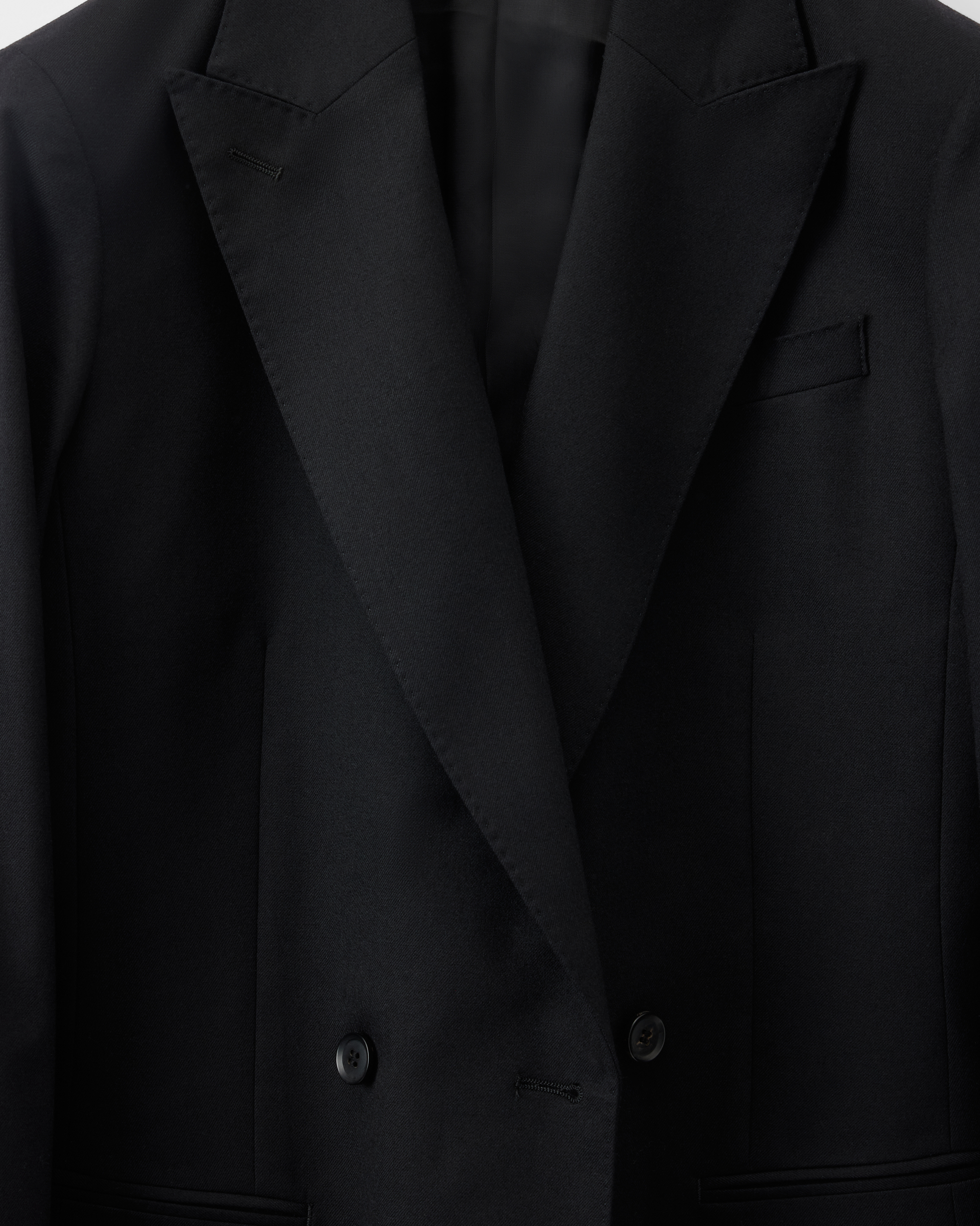 Custom Made 'Perennial' suit black brushed wool flannel image 4